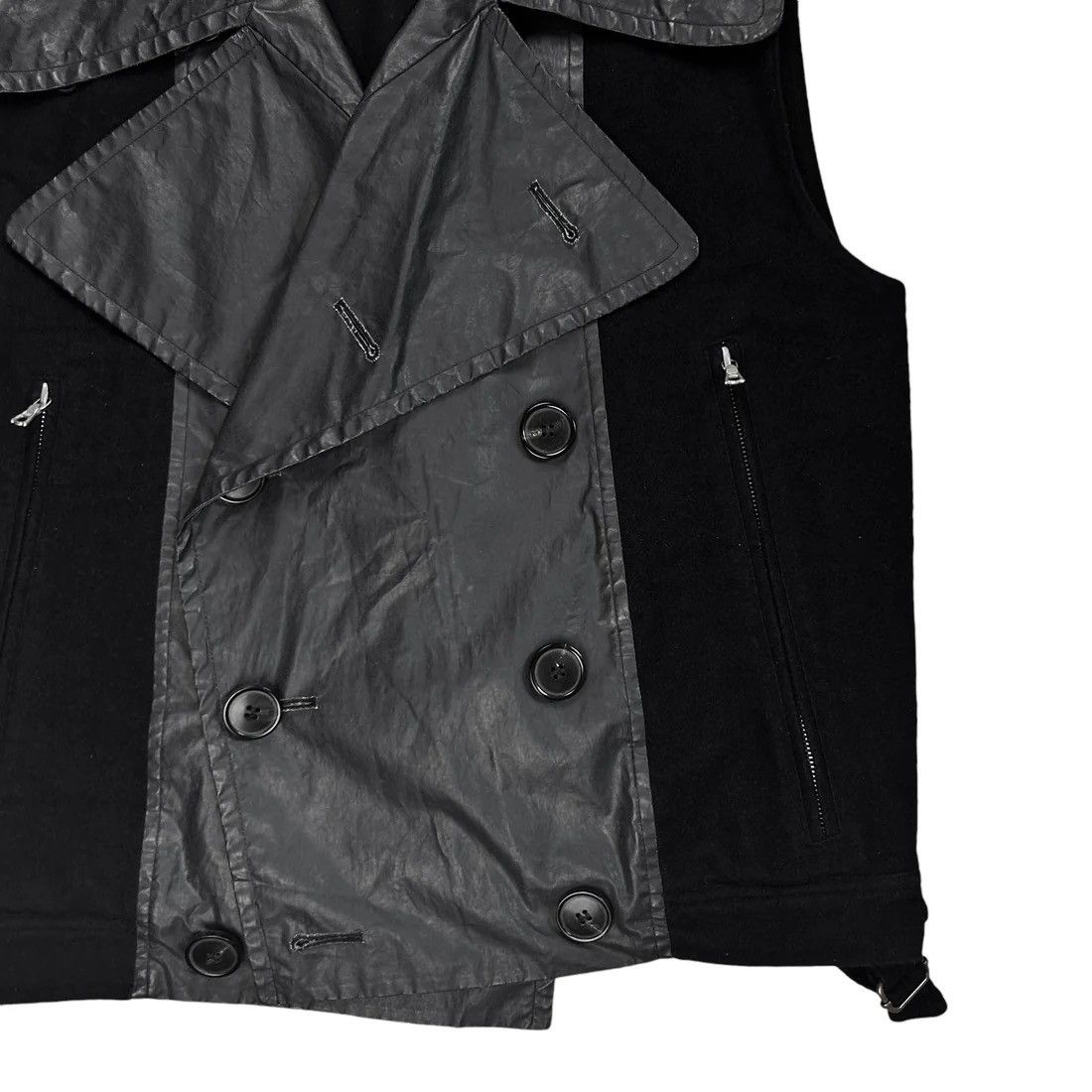 Dries Van Noten Dries Van Noten Double Breasted Waxed Panel Wool Vest Size US M / EU 48-50 / 2 - 8 Thumbnail