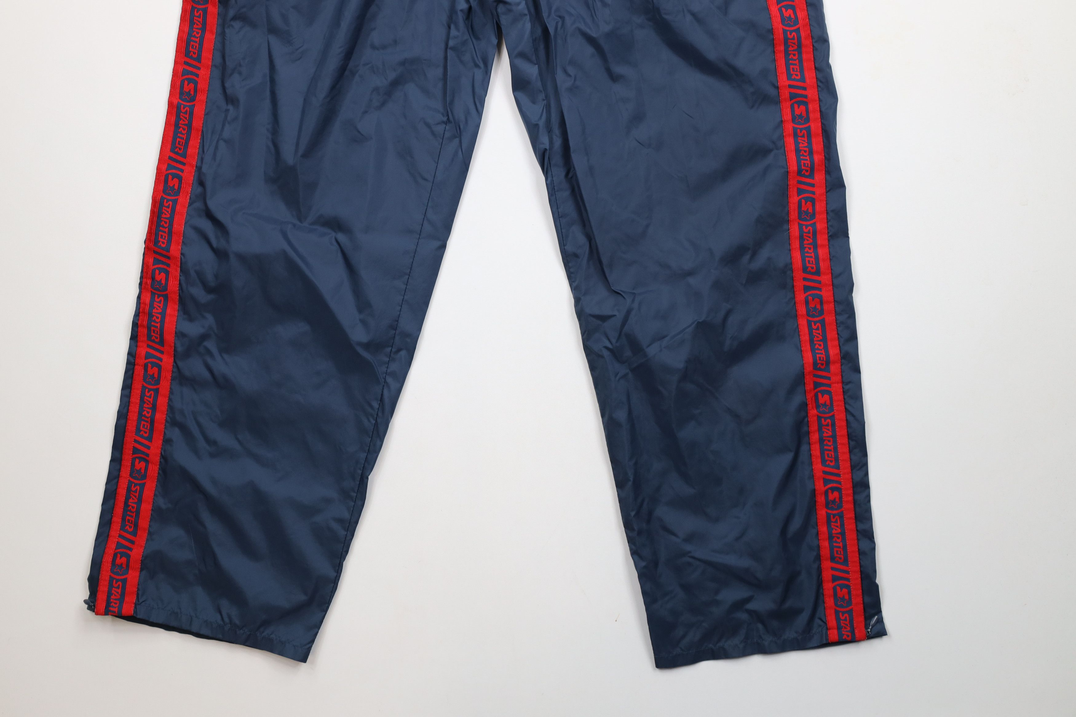 Starter × Vintage Vintage 90s Starter Wide Leg Windbreaker Pants Blue Nylon Size US 36 / EU 52 - 4 Thumbnail