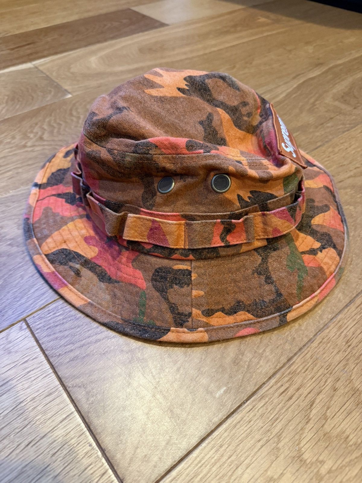 Supreme Supreme Washed Canvas Boonie SS24 “Orange Camo” Size ONE SIZE - 3 Thumbnail
