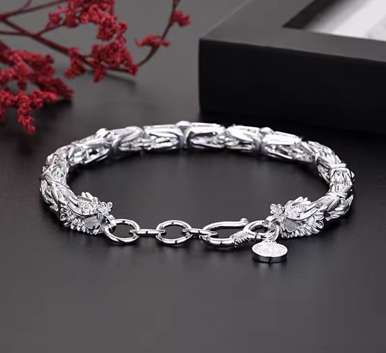 Jewelry × Sterling Silver 925 Sterling Silver original dragon head Chain bracelets Size ONE SIZE - 1 Thumbnail