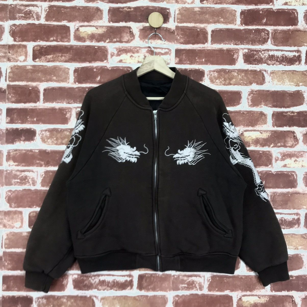 Japanese Brand Vintage Sukajan Dragon Faded Cotton Bomber Size US M / EU 48-50 / 2 - 1 Thumbnail