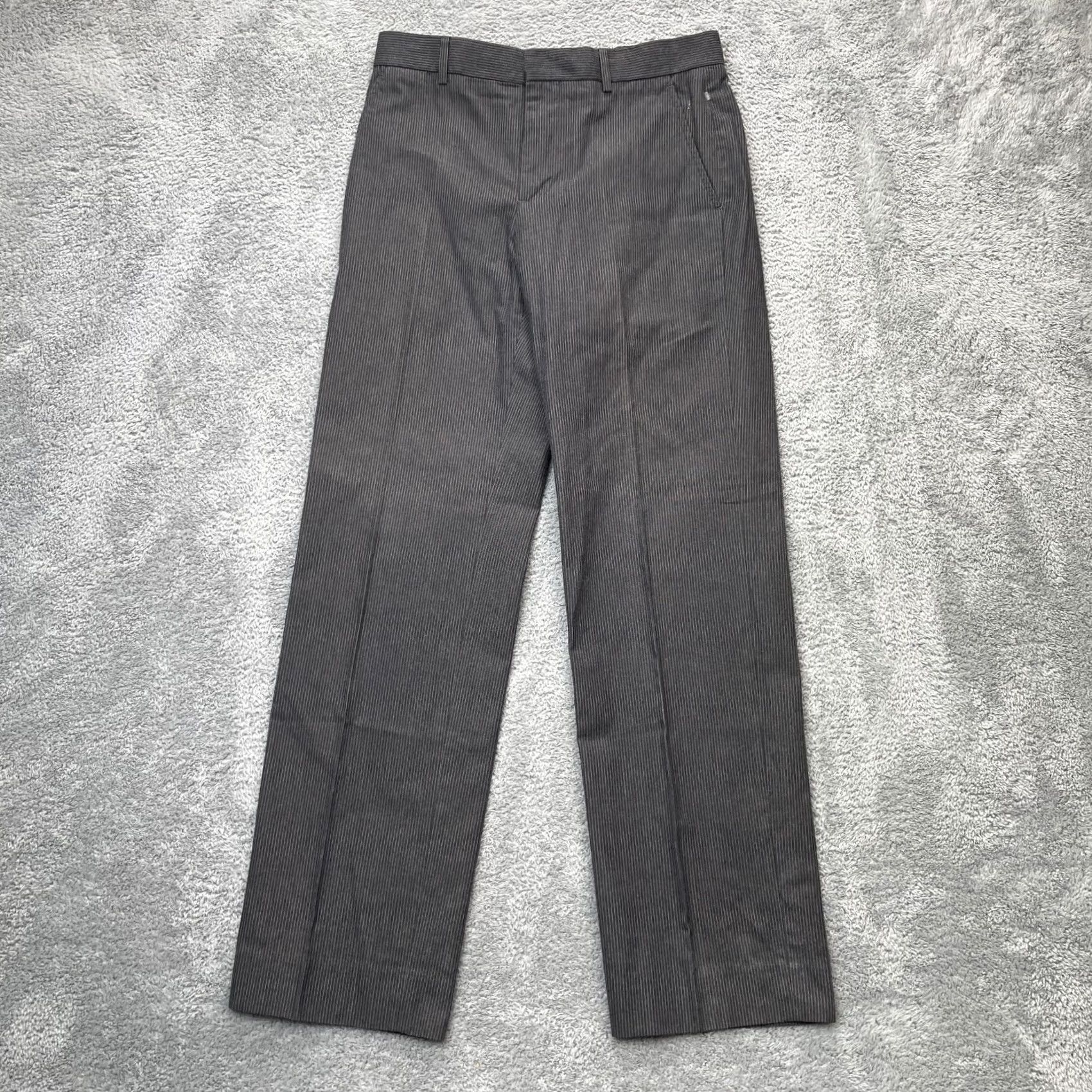 Vintage VINTAGE Pants Womens Small Gray Dress Pinstripe Straight Leg Business Formal Office Size 28" / US 6 / IT 42 - 2 Thumbnail