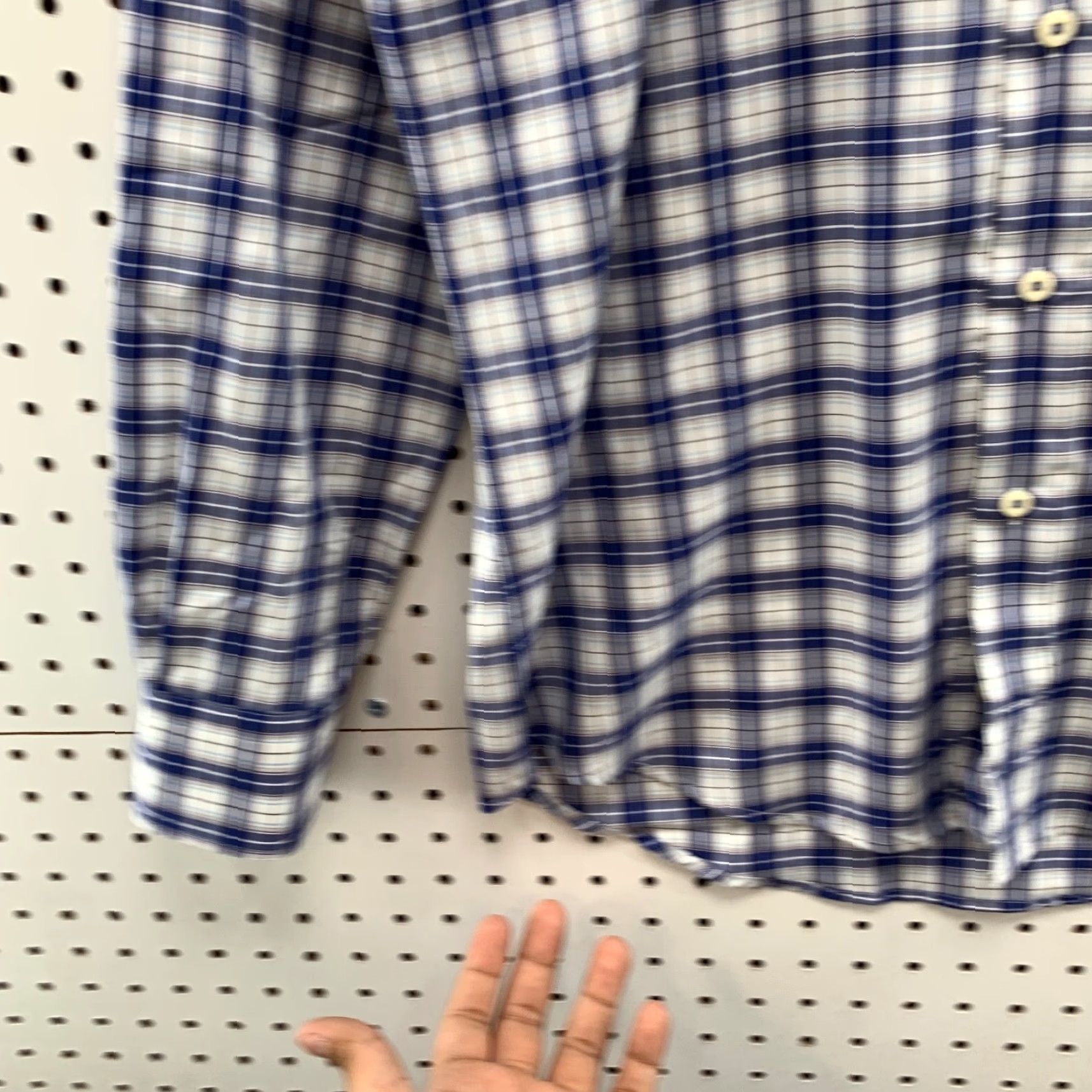 Peter Millar Peter Millar Button Shirt Mens Medium Blue White Plaid Long Sleeve Pocket Shirt Mens Blue White Plaid Button-Up Cotton Blend Regular 22x32 Size US M / EU 48-50 / 2 - 4 Thumbnail