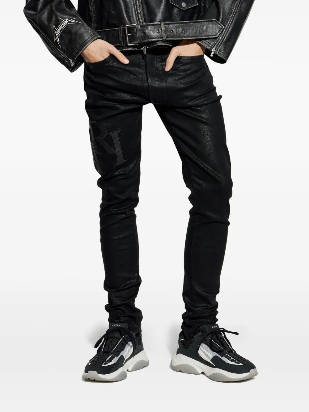 Amiri os11x0326 Skinny Jeans in Black Size US 34 / EU 50 - 3 Thumbnail