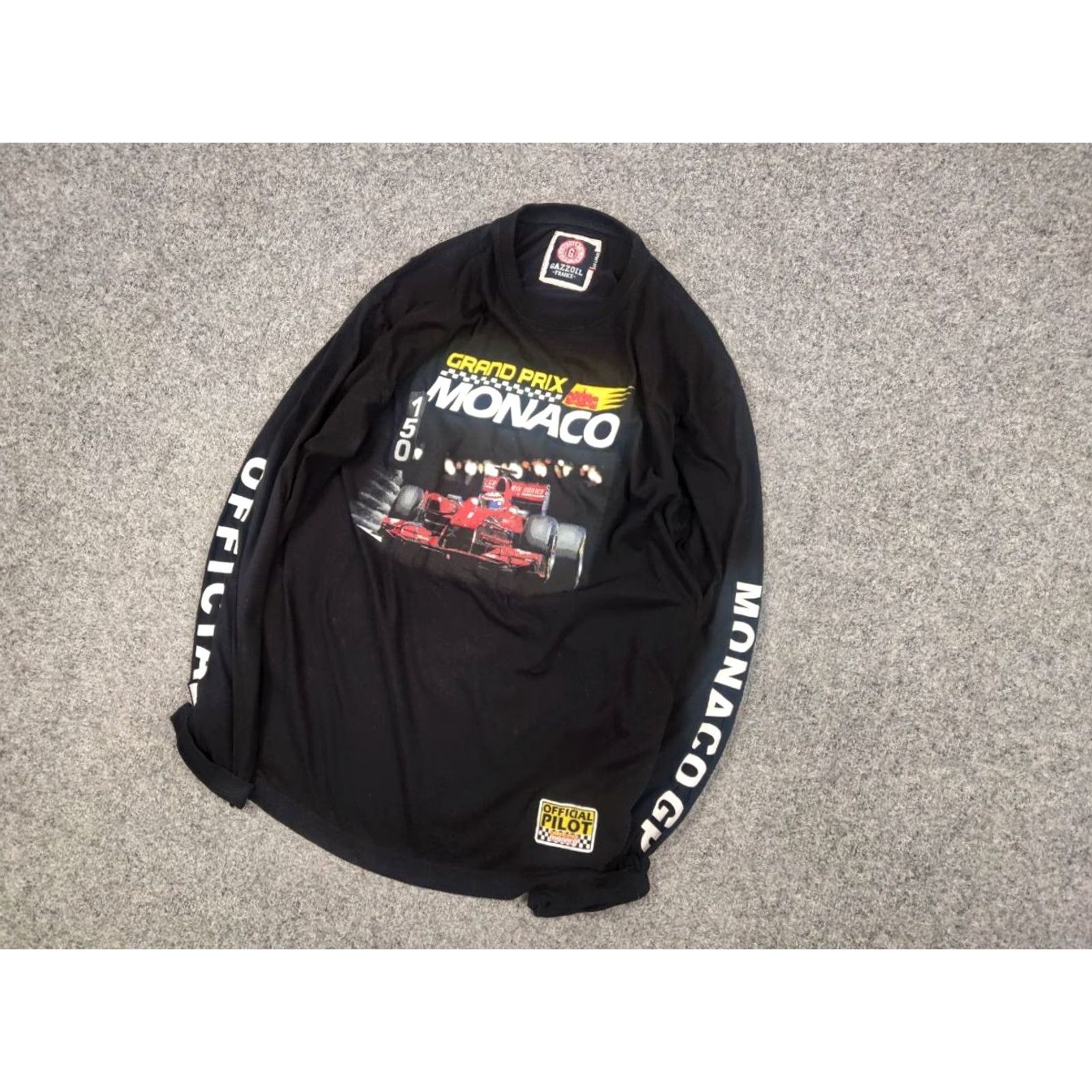Vintage Vintage Grand Prix Monaco Racing Logo Black long sleeve Shirt Mens M Size US M / EU 48-50 / 2 - 3 Thumbnail