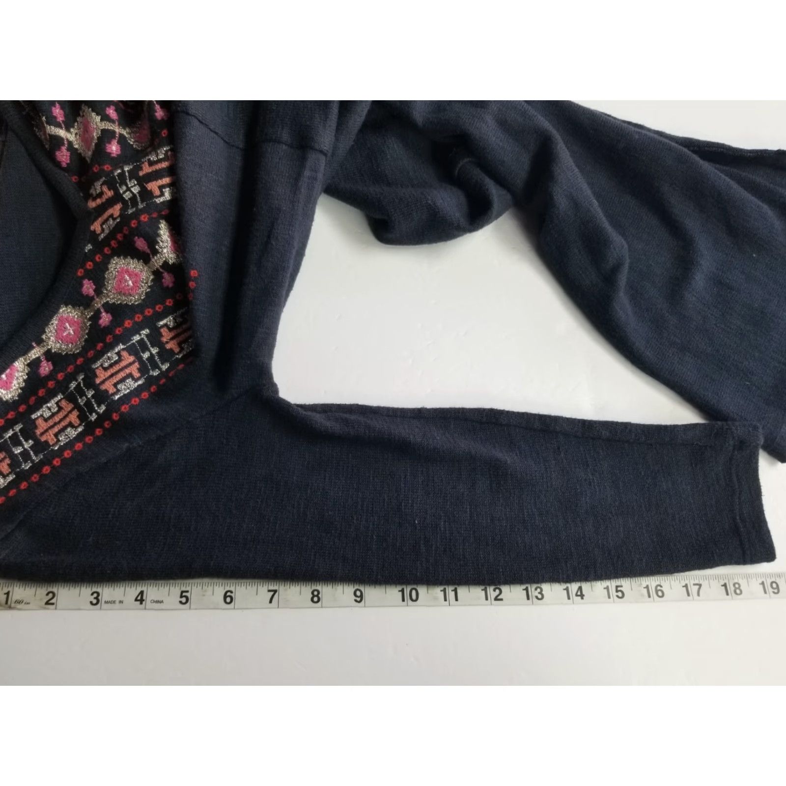 Anthropologie Anthropologie Tunic Dress XS 3/4 Sleeve Embroidered Hi-Low Cotton Poly Blue Women Size XS / US 0-2 / IT 36-38 - 6 Thumbnail