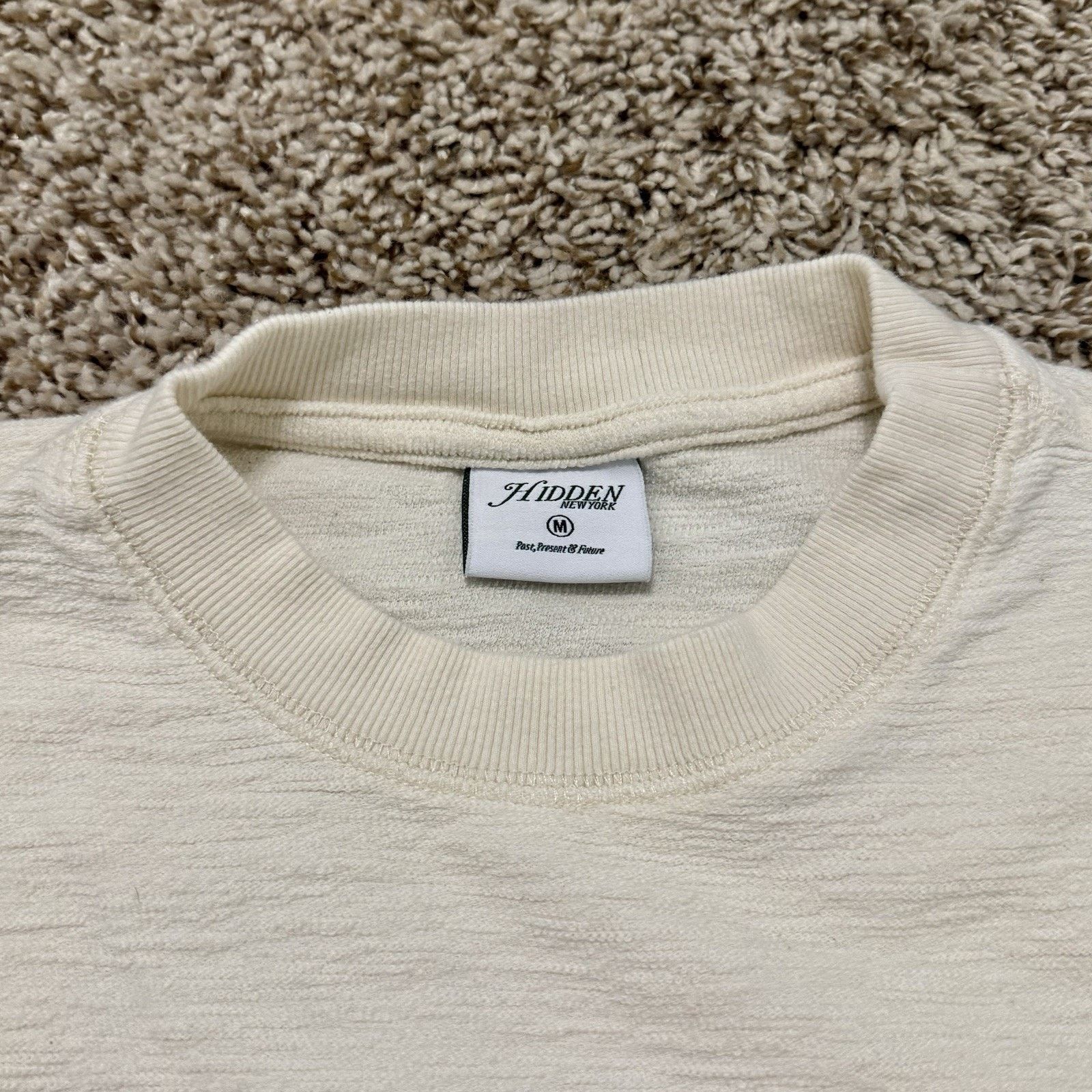 HIDDEN Hidden NY Slub LongSleeve Crewneck Thermal Shirt Cream White Size US M / EU 48-50 / 2 - 3 Thumbnail