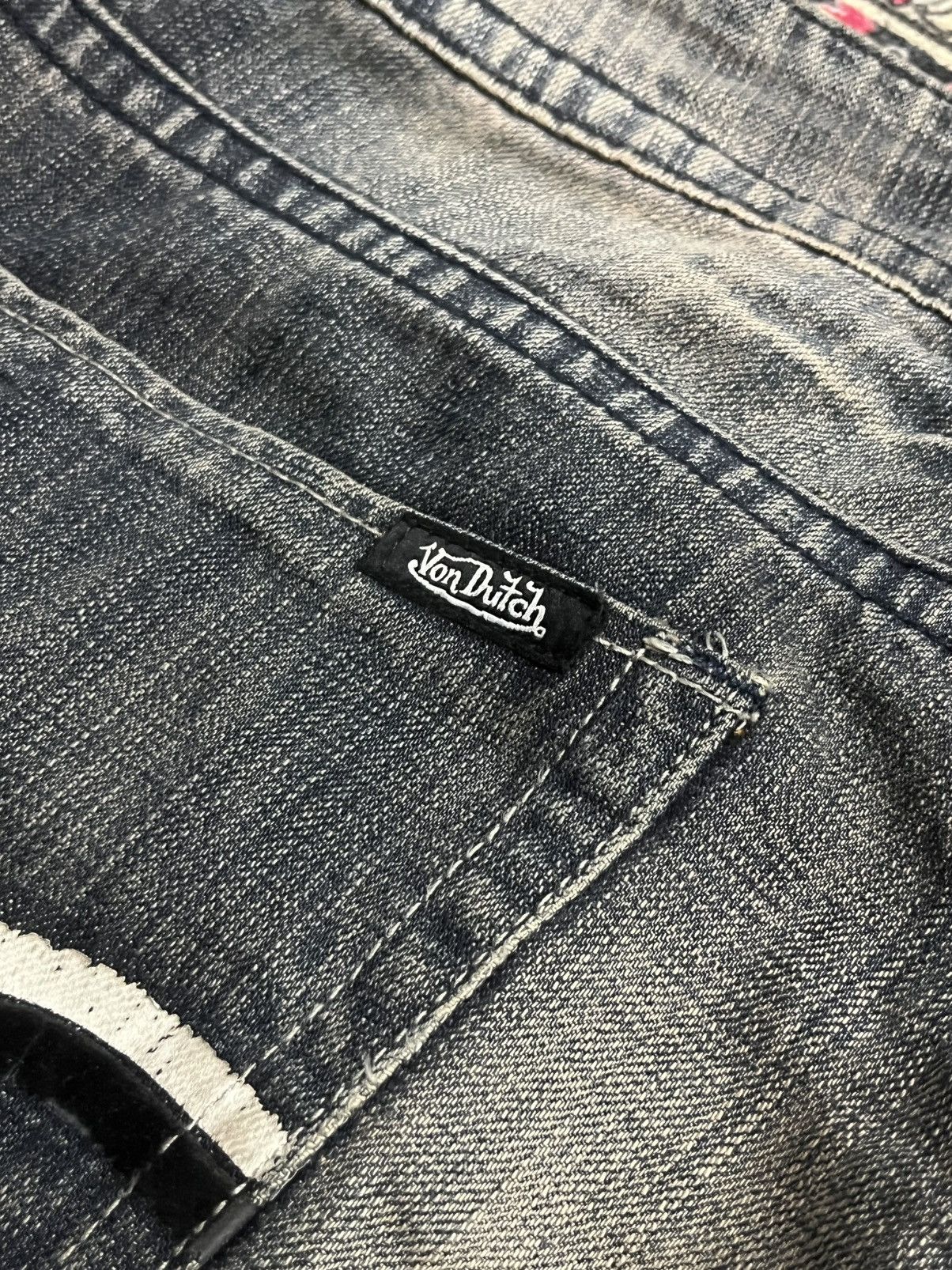 Von Dutch ⚡️Grunge⚡️Vintage Von Dutch Embroidery Patch Black Faded Jeans Size US 34 / EU 50 - 9 Thumbnail