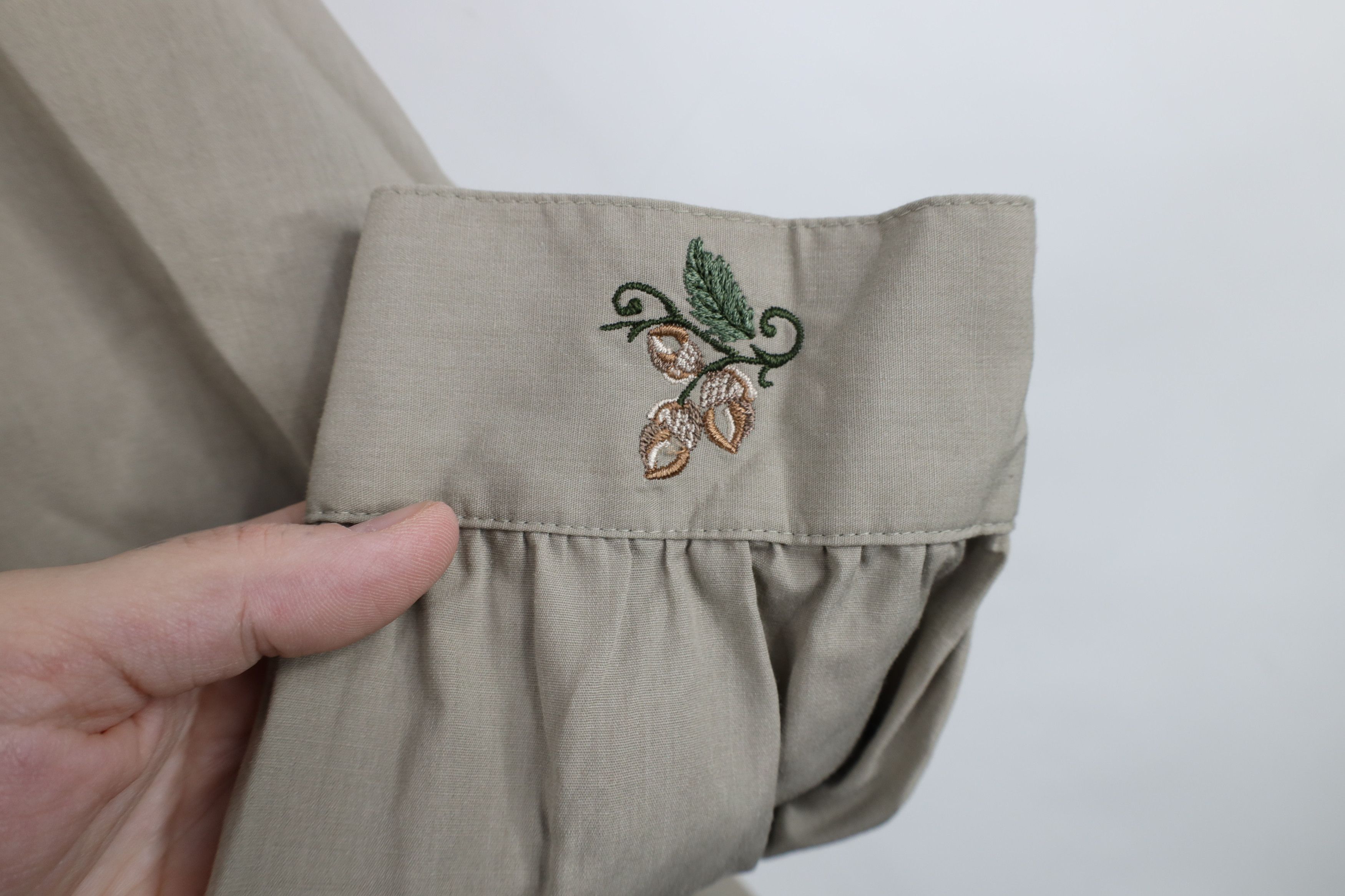 Vintage Vintage 90s Streetwear Fall Leaf Collared Button Shirt Beige Size XL / US 12-14 / IT 48-50 - 8 Thumbnail