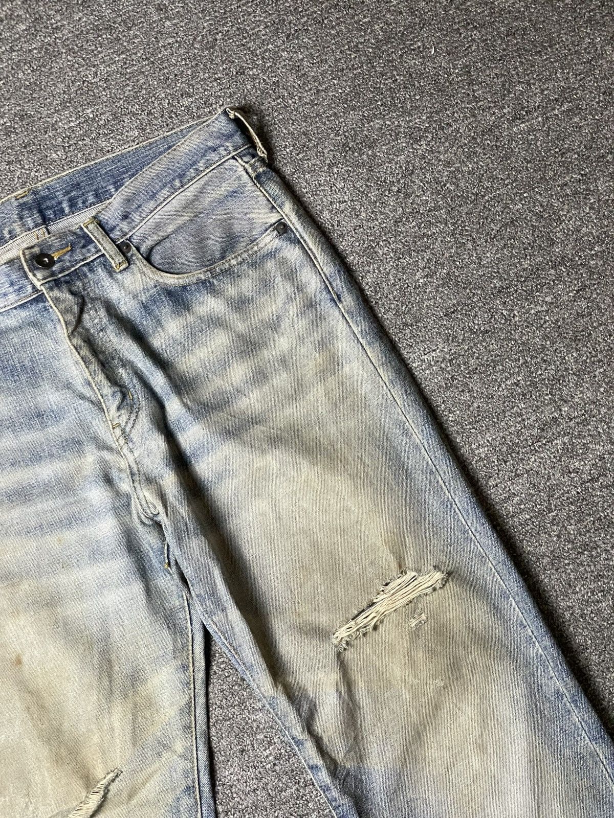 Japanese Brand × Uniqlo × Vintage UNIQLO Distressed Denim Ripped Jeans (93) Size US 33 - 3 Thumbnail