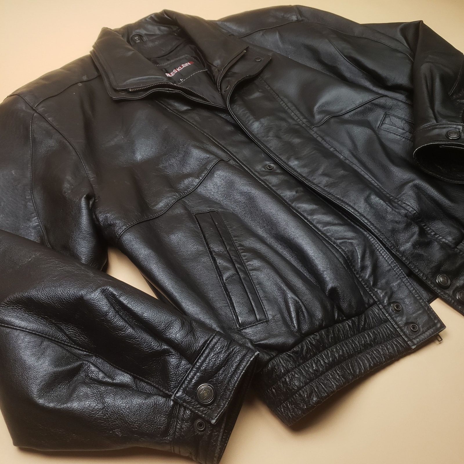 Vintage Charles Klein Leather Bomber Jacket XL Mens Full Zip Biker Size US L / EU 52-54 / 3 - 5 Thumbnail