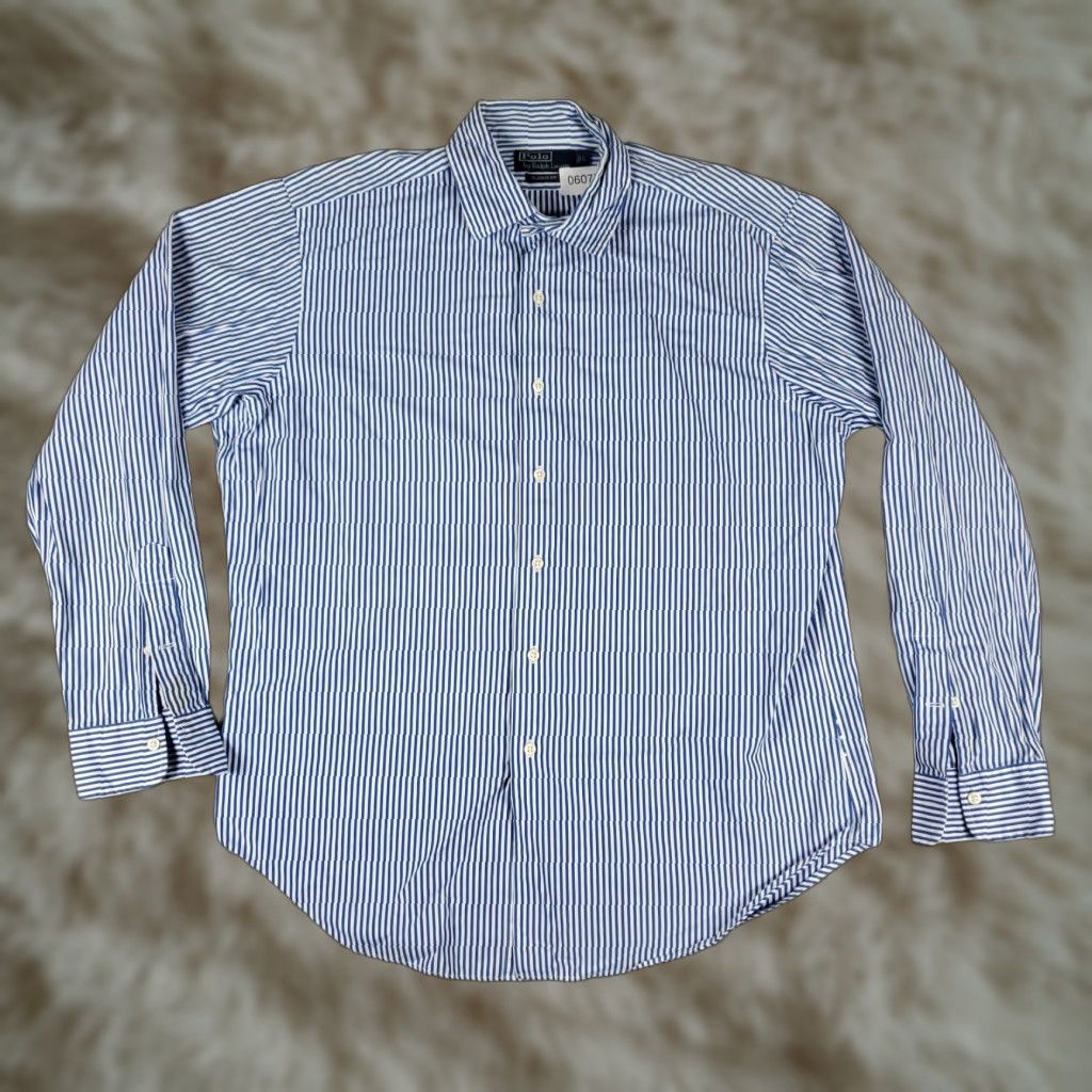 Ralph Lauren Ralph Lauren Shirt Men L Blue Striped Button-Down Long Sleeve Cotton Regular Fit Mens Size US L / EU 52-54 / 3 - 1 Thumbnail