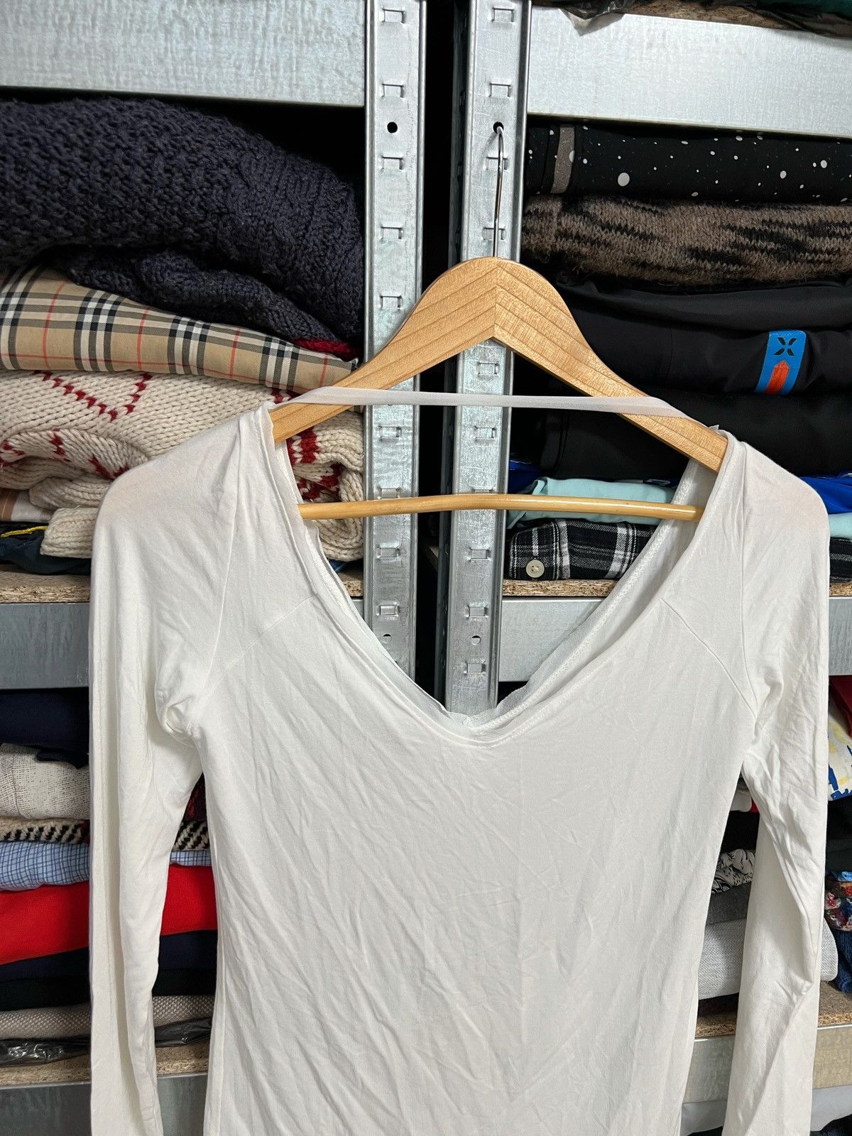 Designer × Sarah Pacini Sarah Pacini White Stretch Modal Long Sleeve Blouse Shirt Size XS / US 0-2 / IT 36-38 - 3 Thumbnail