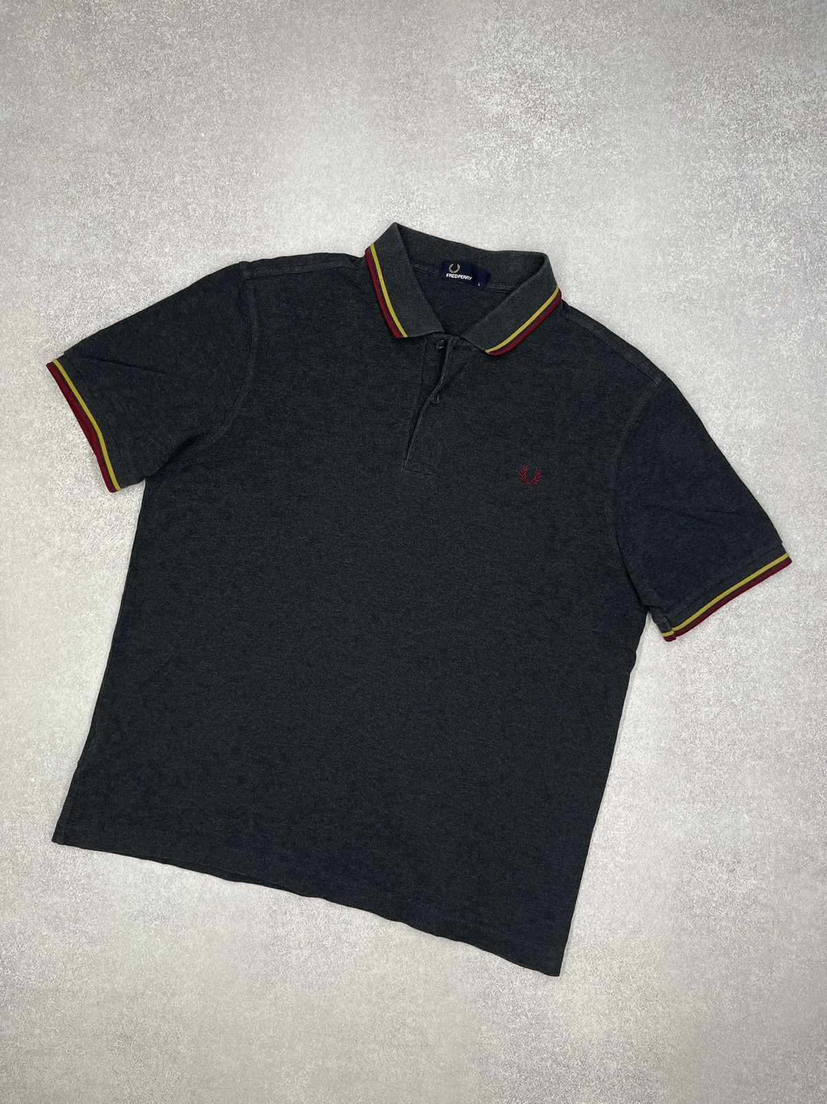 Fred Perry Mens Fred Perry Polo Grey Y2K Size L Size US L / EU 52-54 / 3 - 1 Thumbnail