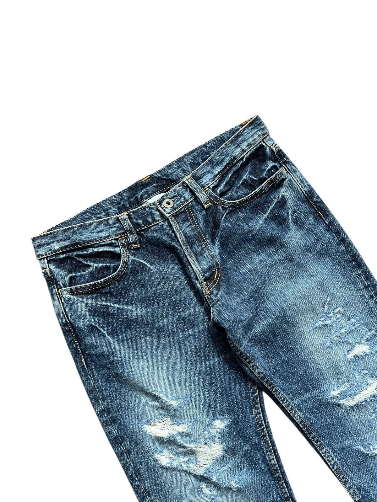 RIPVANWINKLE 1990s Rip Van Winkle Light Boot Cut Ripped Jeans Size US 31 - 4 Thumbnail