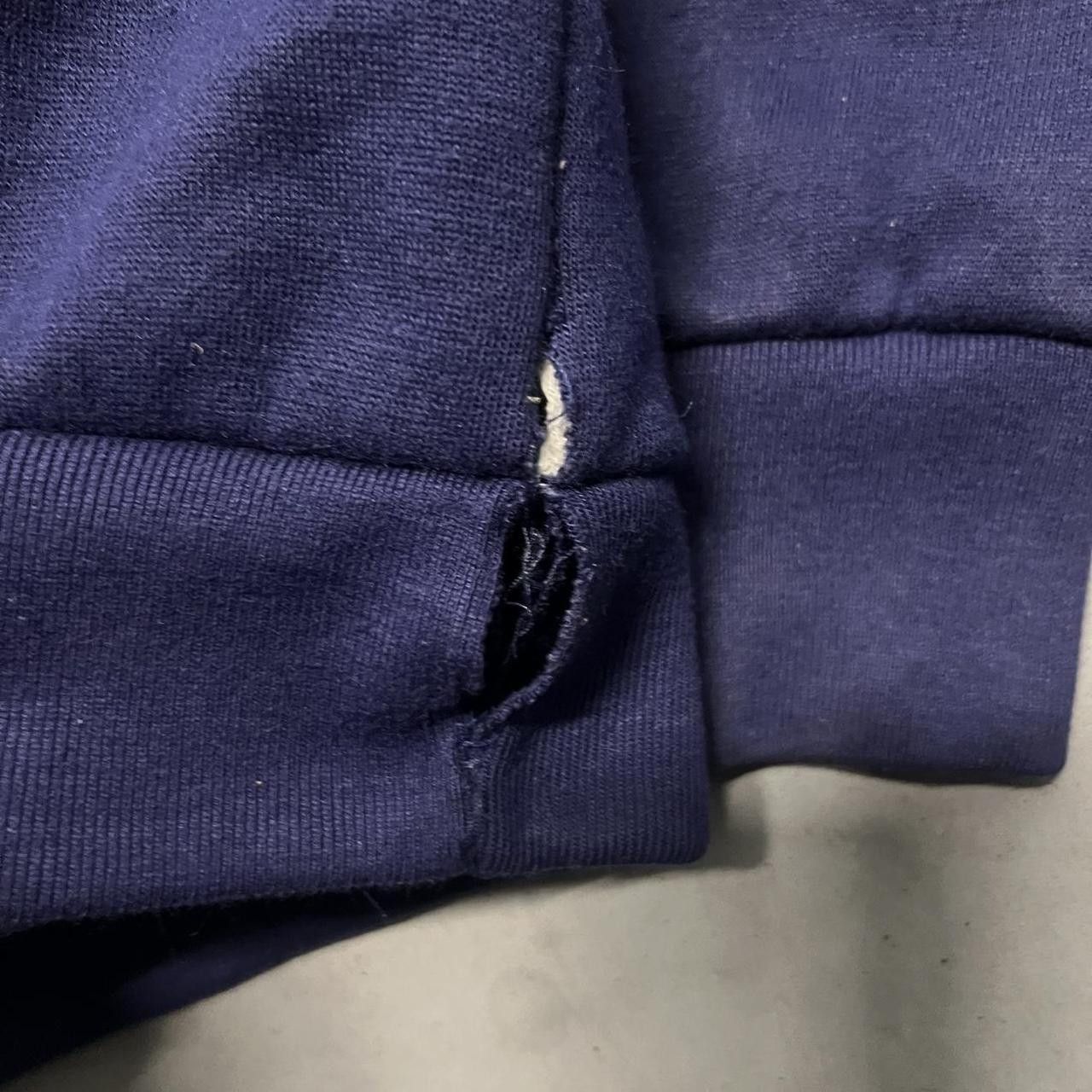 Vintage Vintage Y2K Blank Navy Blue Zipup Hoodie with Drawstrings! Size US XL / EU 56 / 4 - 4 Thumbnail