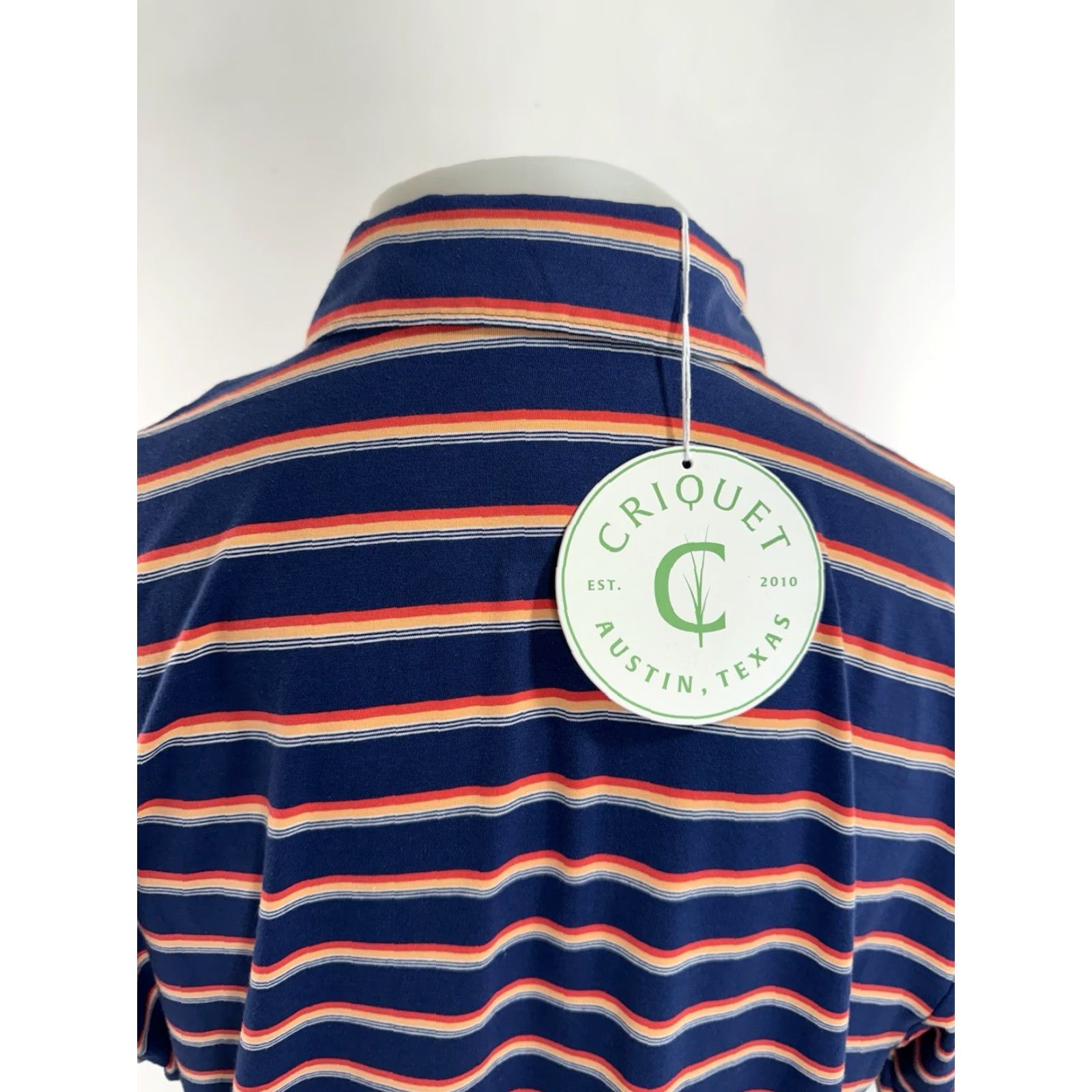 Vintage Criquet Austin - NEW w TAG - SLIM FIT Striped Embroidered Logo XXL Polo Shirt Mens Polo Shirt XL? Size US XXL / EU 58 / 5 - 4 Thumbnail