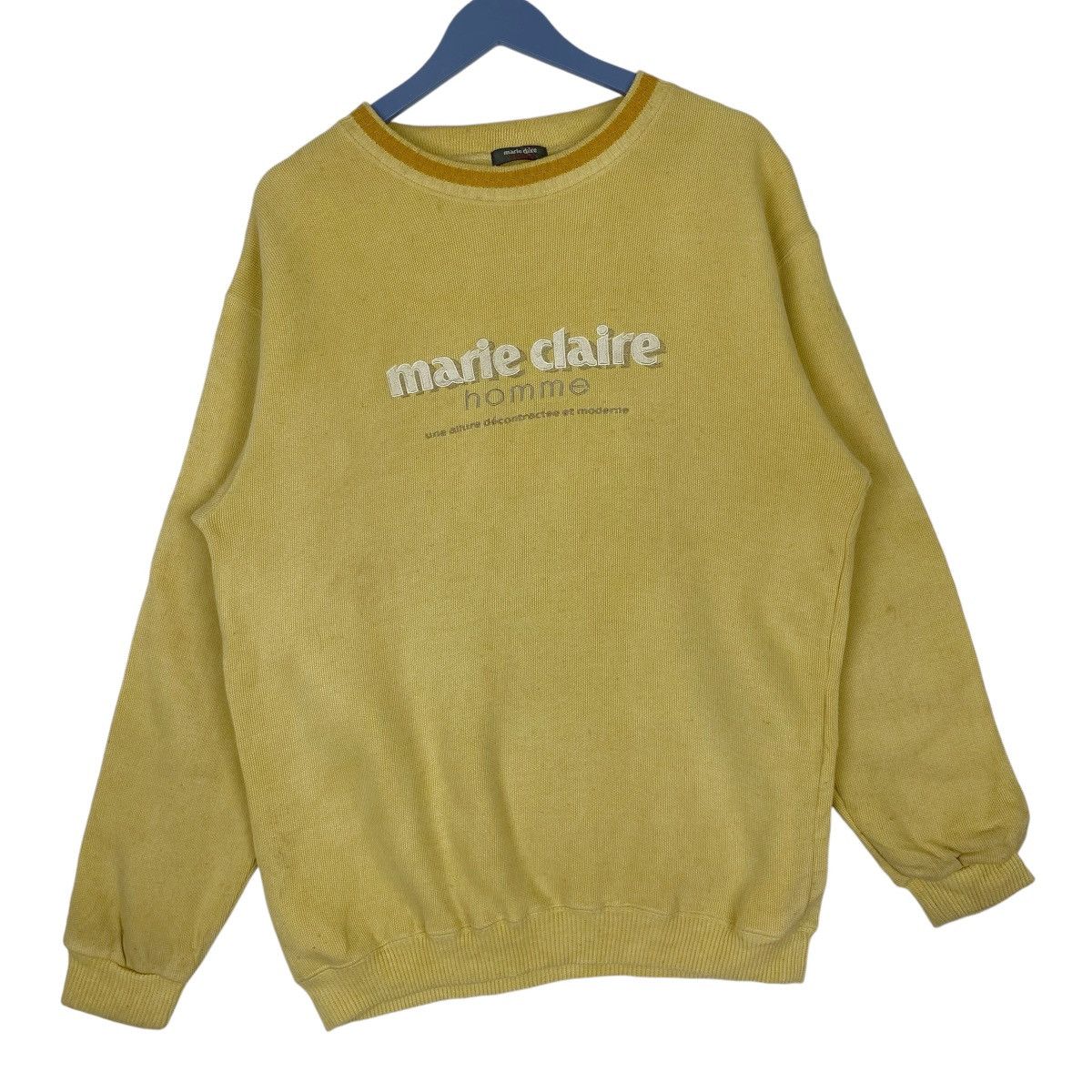Designer × Vintage Marie Claire Homme Embroidered Sweatshirt Crewneck Pullover Size US L / EU 52-54 / 3 - 4 Thumbnail