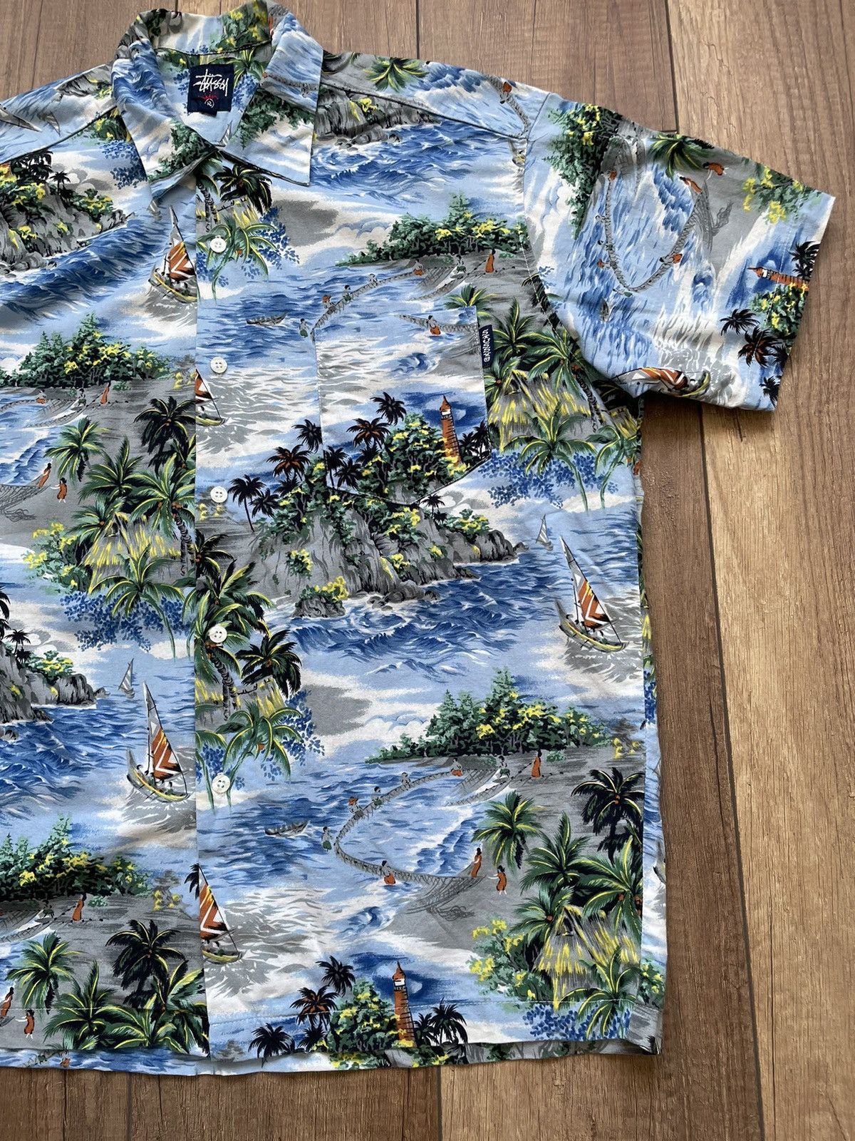 Stussy × Vintage Stussy Hawaiian Regular L Vintage Casual Shirts Size US L / EU 52-54 / 3 - 2 Thumbnail