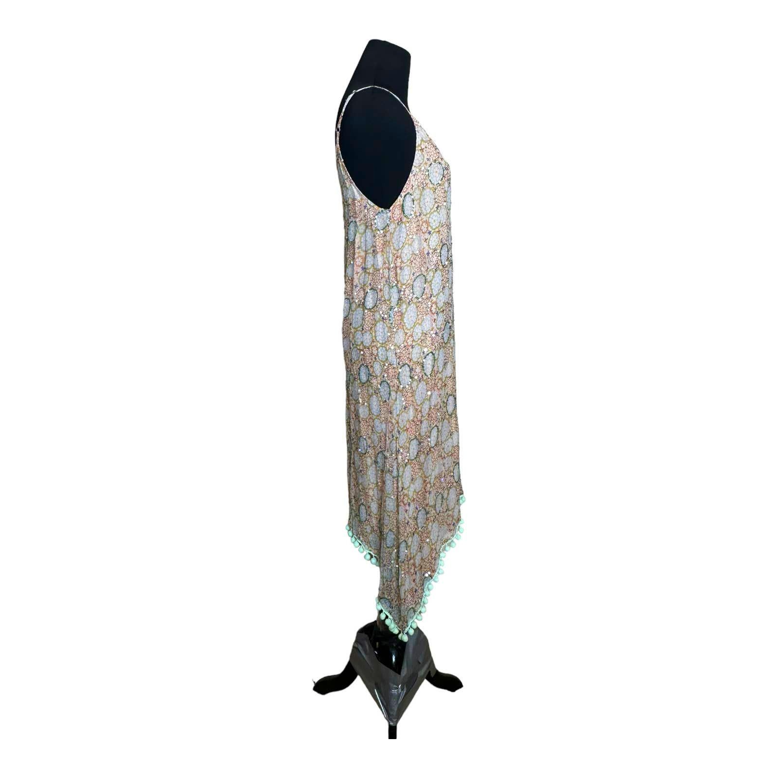 Anthropologie Raga Amalfi Sequin Pom Pom Asymmetrical Dress size XS Size XS / US 0-2 / IT 36-38 - 4 Thumbnail