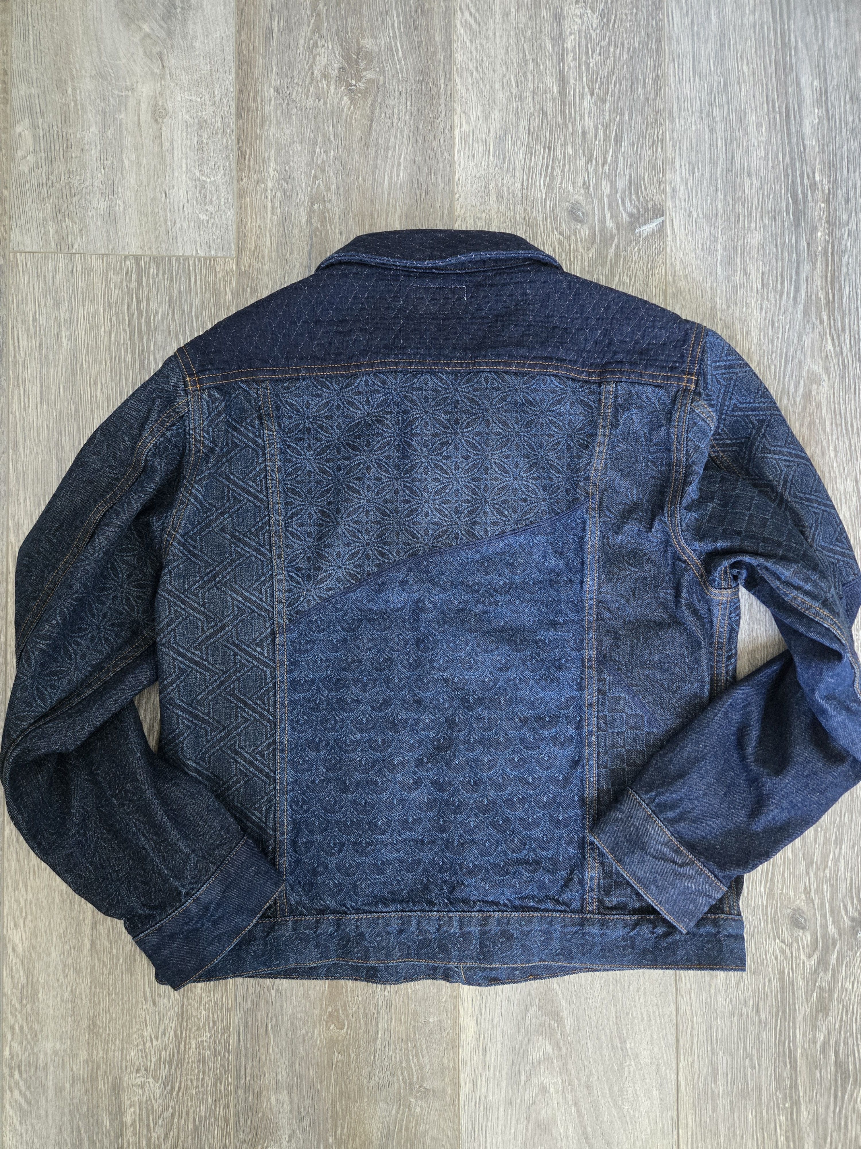 Other Graph Zero GZ-ENGJ-0802 Embossed Denim Patchwork Jacket (L) Size US L / EU 52-54 / 3 - 5 Thumbnail