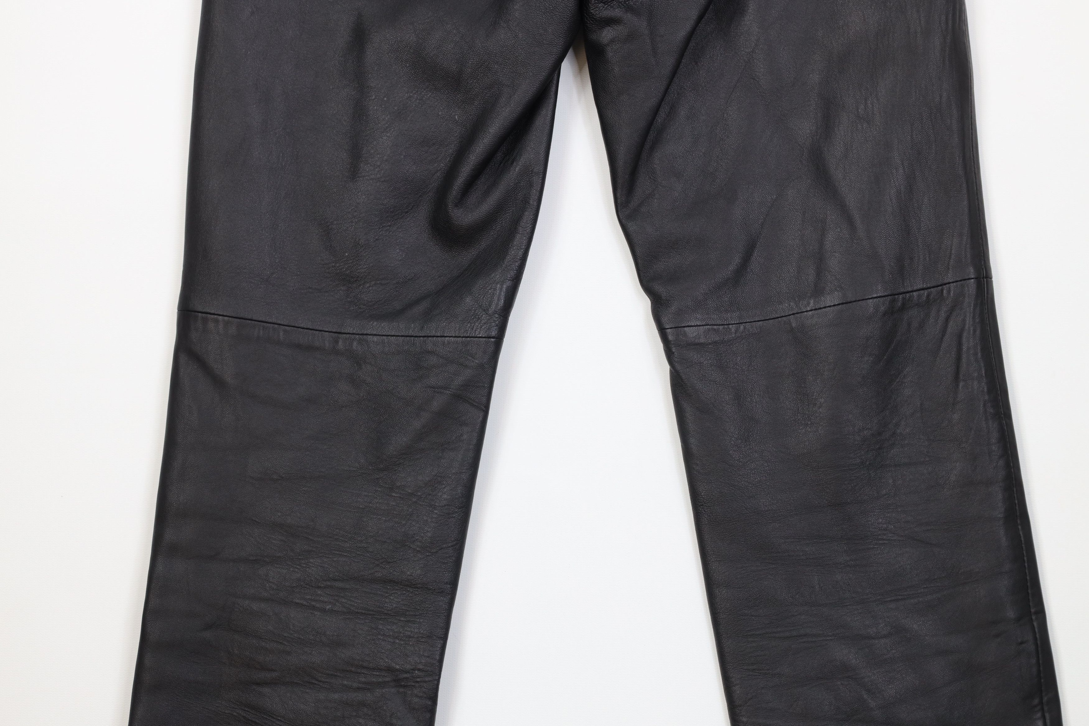 Vintage Vintage 90s Streetwear Straight Leg Leather Pants Black Size 26" / US 2 / IT 38 - 11 Thumbnail