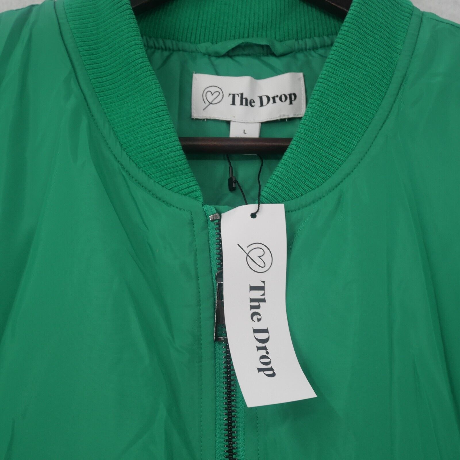 Other NEW The Drop Oliver Women's Large Nylon Bomber Jacket Green Size L / US 10 / IT 46 - 7 Thumbnail