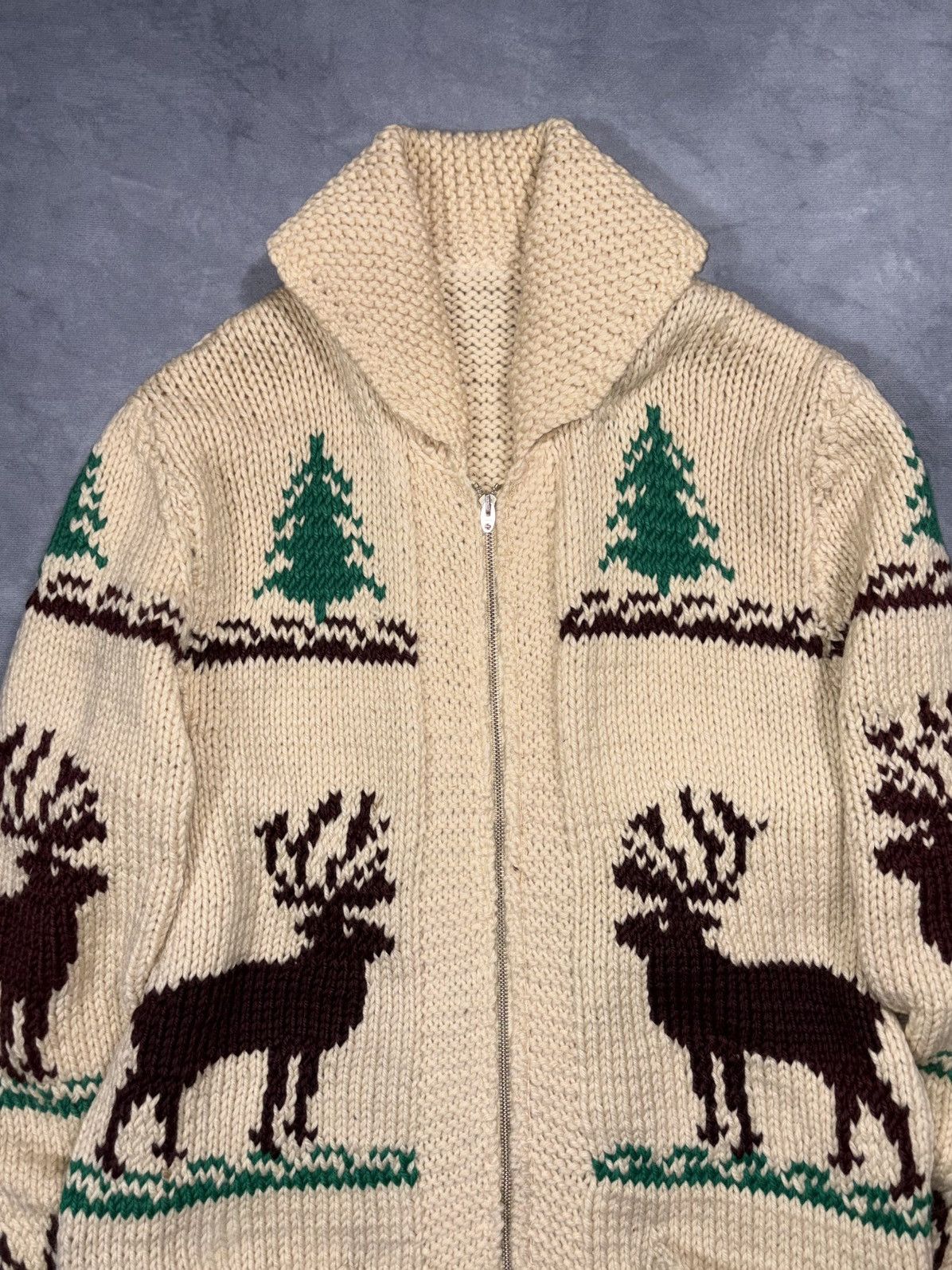 Other Original Cowichan Post WW2 50s Moose Zip Sweater Size US M / EU 48-50 / 2 - 4 Thumbnail