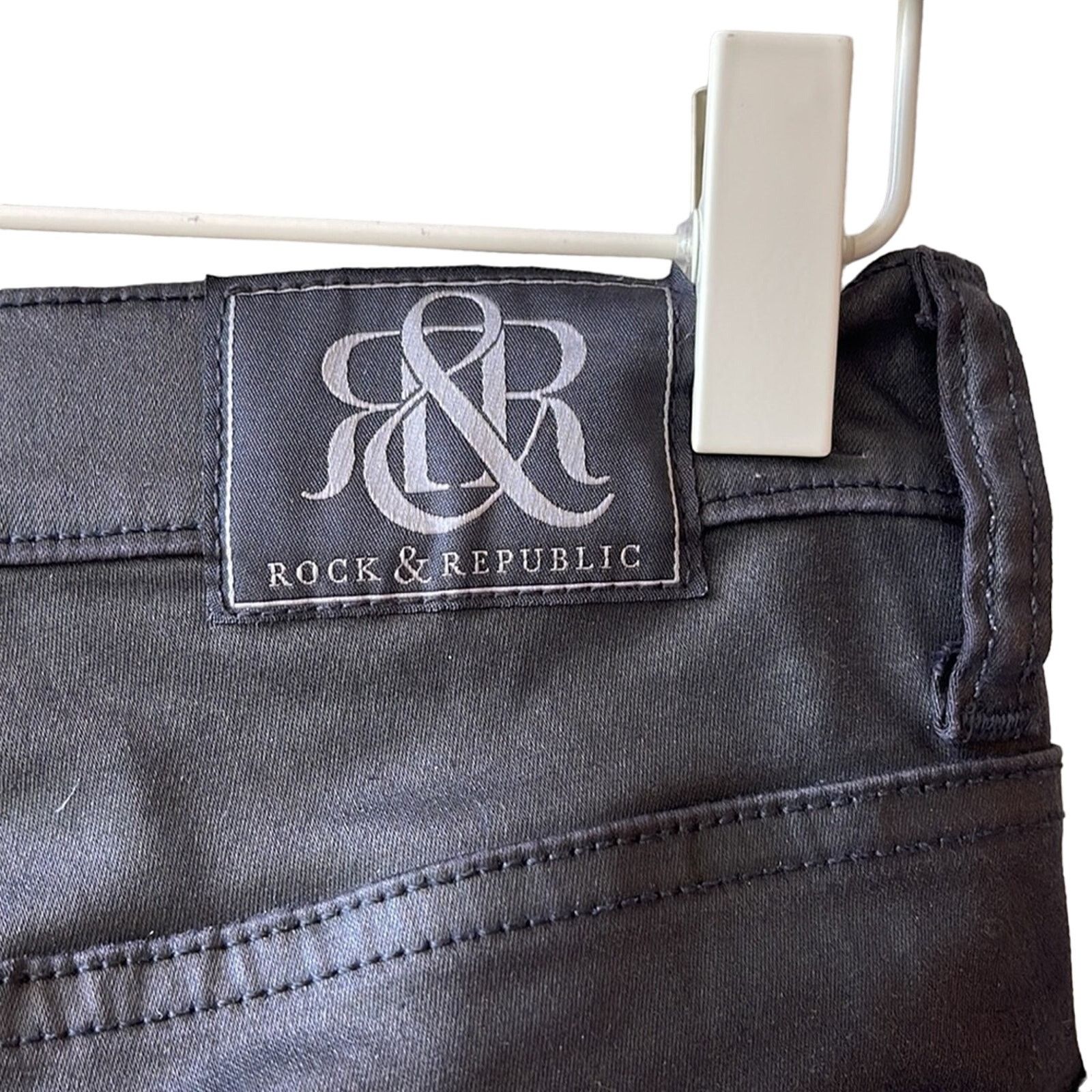 Rock & Republic Rock and Republic Berlin Black Coated Skinny Jeans Size 4M Size 27" / US 4 / IT 40 - 5 Thumbnail