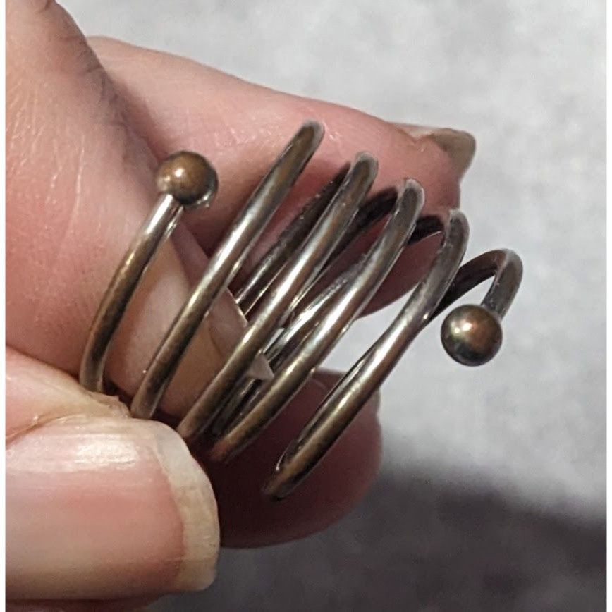 Other Copper And Silver Tone Metal Coil Ring Size 7 Size ONE SIZE - 9 Thumbnail