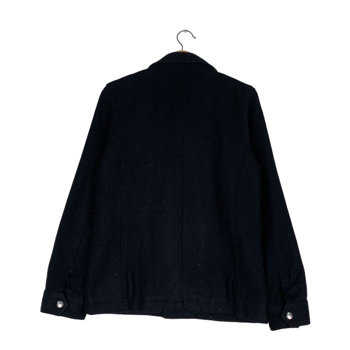 Japanese Brand Black Wool Double Collar Asymmetrical Jacket #0683-C31 Size US M / EU 48-50 / 2 - 16 Thumbnail