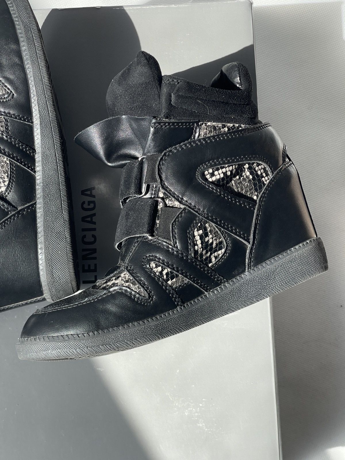 Japanese Brand Y2K Isabel Marant Style Sneakers Black Platform Avant-Garde Size US 7 / IT 37 - 8 Thumbnail