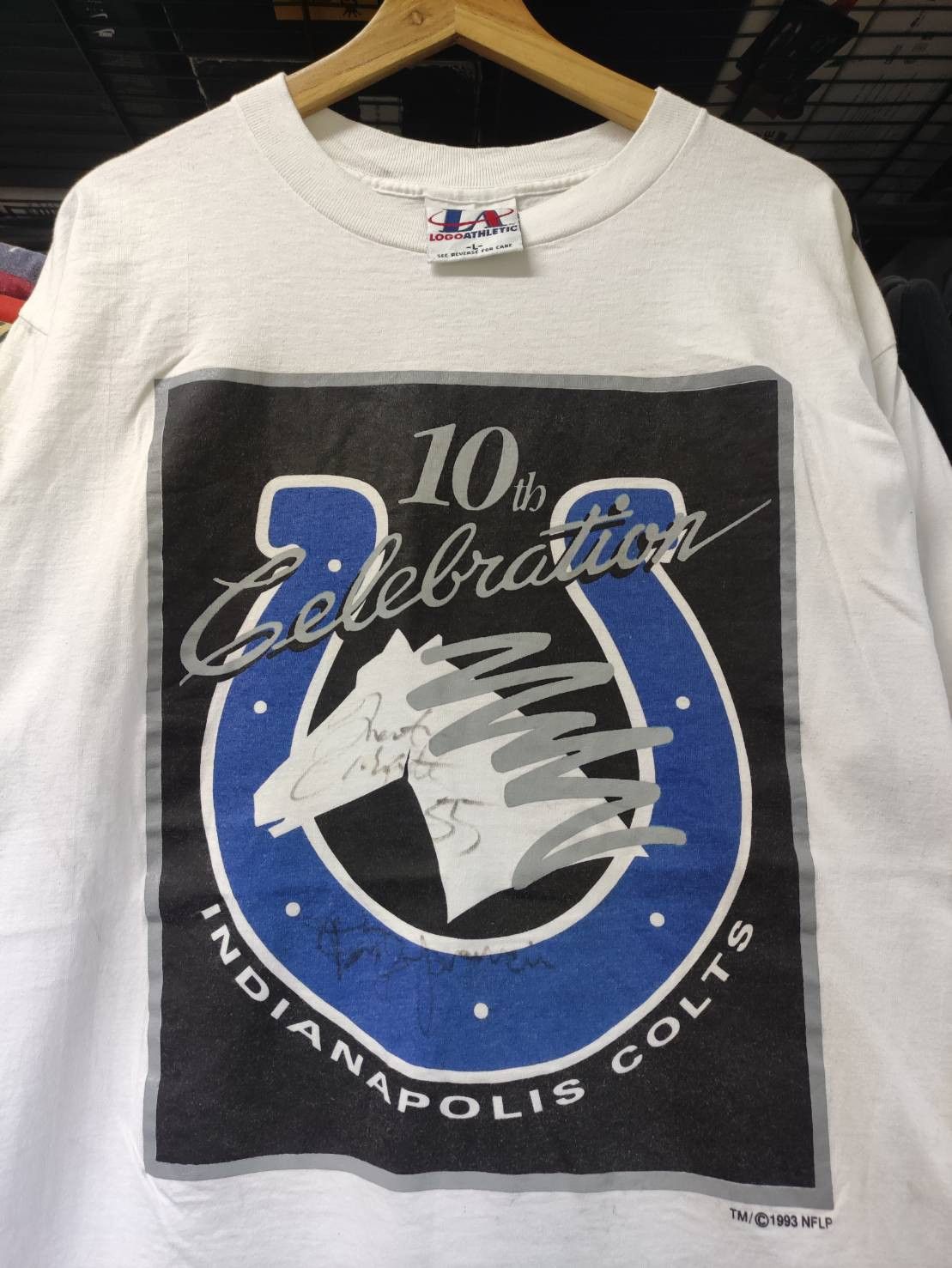 Logo Athletic Rare Vtg 90's INDIANAPOLIS COLTS 10th Anniv With Signature Size US XL / EU 56 / 4 - 1 Thumbnail