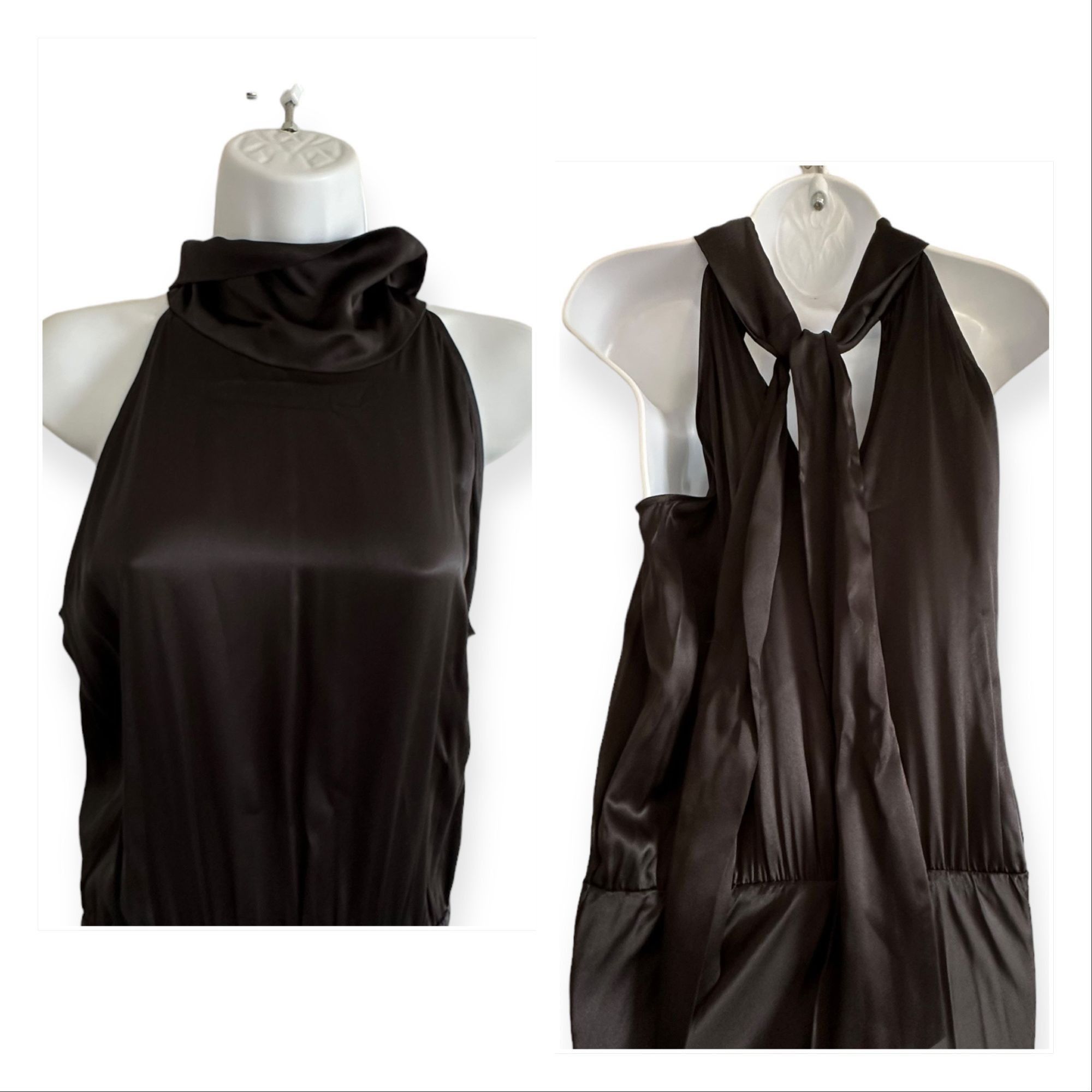 Generation Love Generation Love Arie Black Silk Maxi Dress, Size M, NWT, Hal Size M / US 6-8 / IT 42-44 - 11 Thumbnail