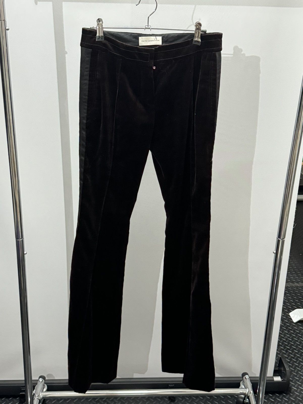 image of Faith Connexion Velvet Flares in Red, Men's (Size 30)