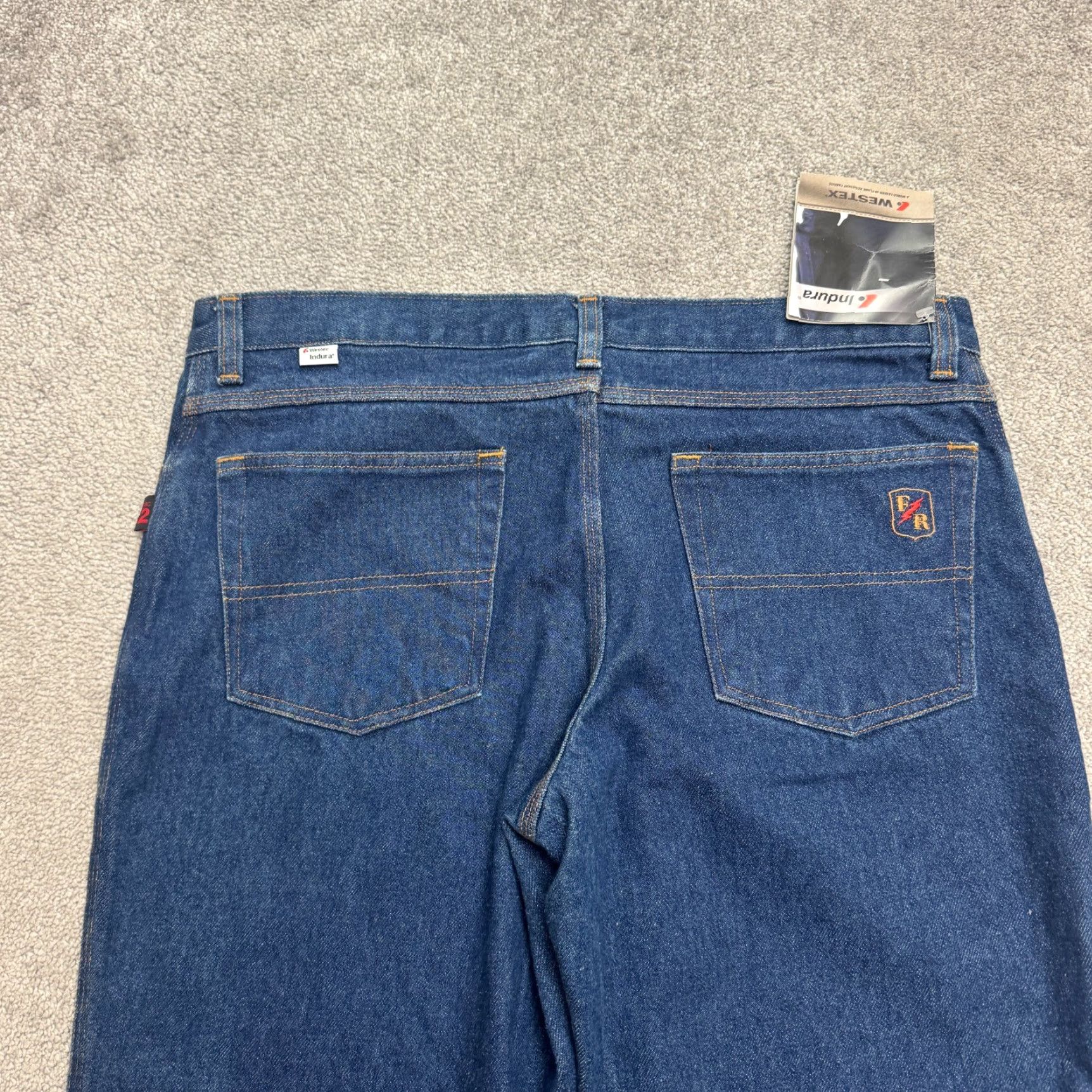 Vintage Riverside Jeans Mens 38x34 Denim Flame-Resistant 5-Pocket Regular Straight Blue NWT USA Logo Size US 38 / EU 54 - 4 Thumbnail