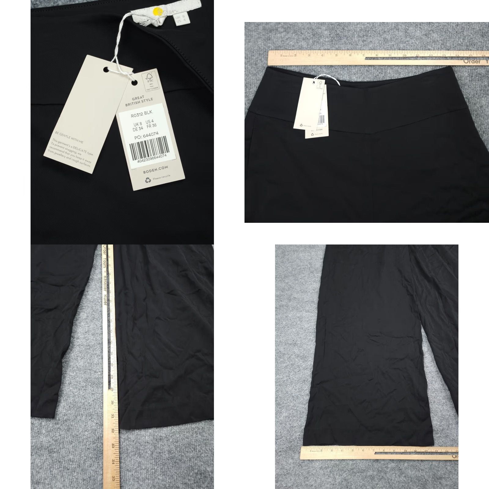 Boden Boden Fluid Wide Leg Trousers Women's 4 (US) Black Viscose Stretch Flare NWT Size 27" / US 4 / IT 40 - 8 Thumbnail