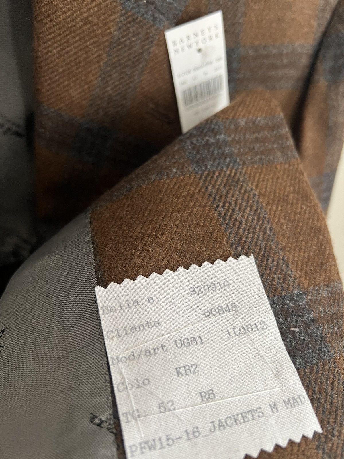 Barneys New York × Kiton Kiton Size 42R/52R Brown Plaid Cashmere Blazer Barneys NY XO Size 42R - 8 Thumbnail