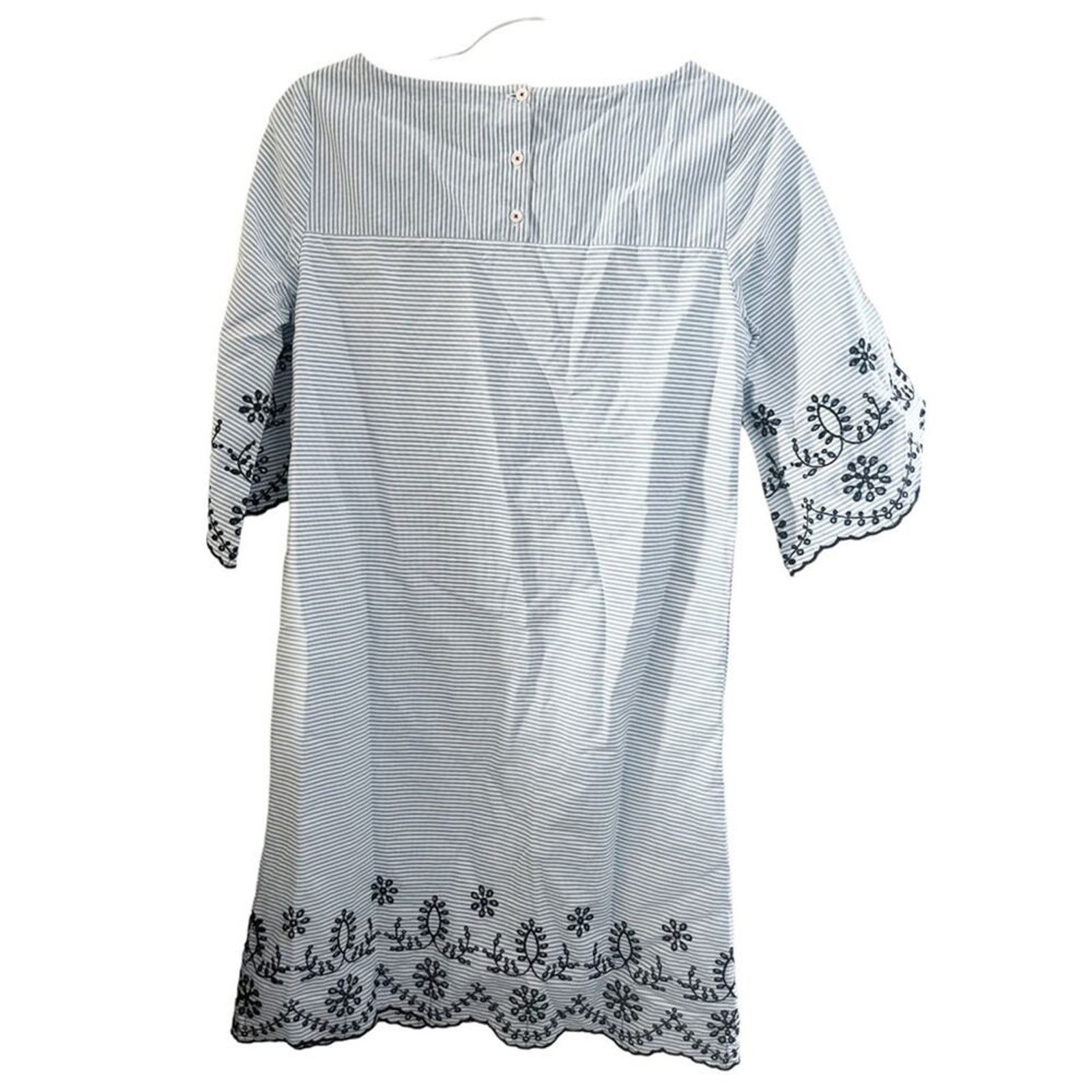 Tommy Hilfiger Tommy Hilfiger Ticking Striped Dress, Eyelet Embroidery Size S / US 4 / IT 40 - 2 Thumbnail