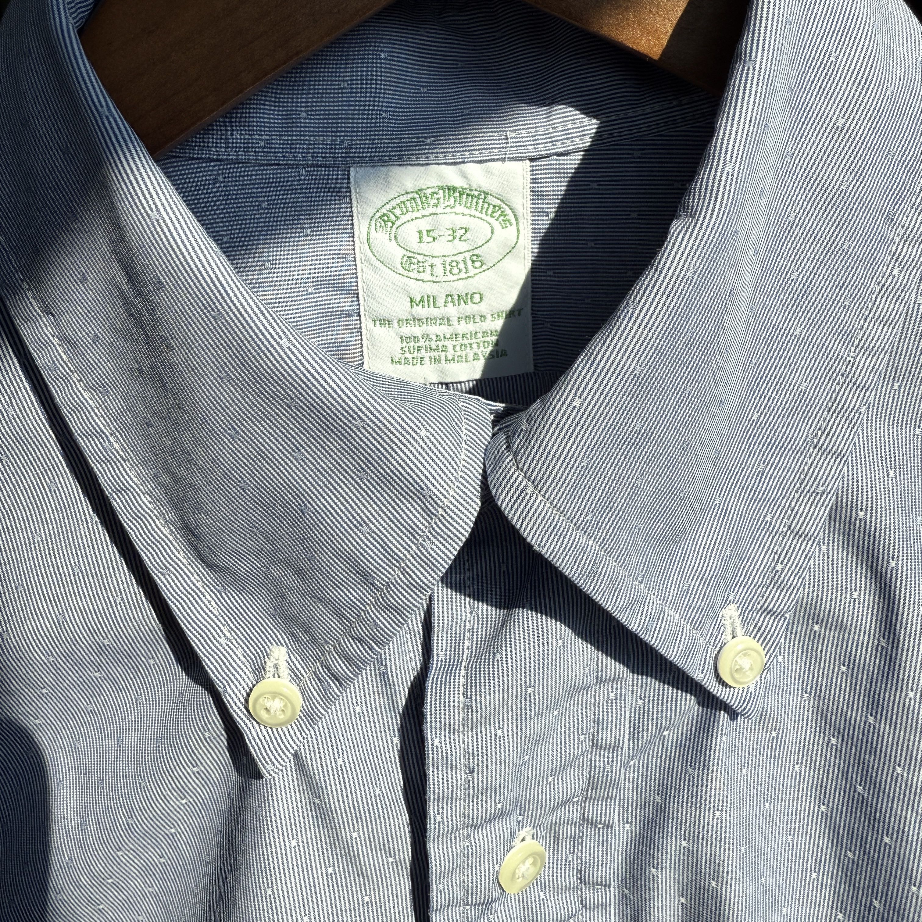 Brooks Brothers Brooks Brothers Milano Fit Dobby Stripe Shirt | 15 x 32 Size US M / EU 48-50 / 2 - 3 Thumbnail