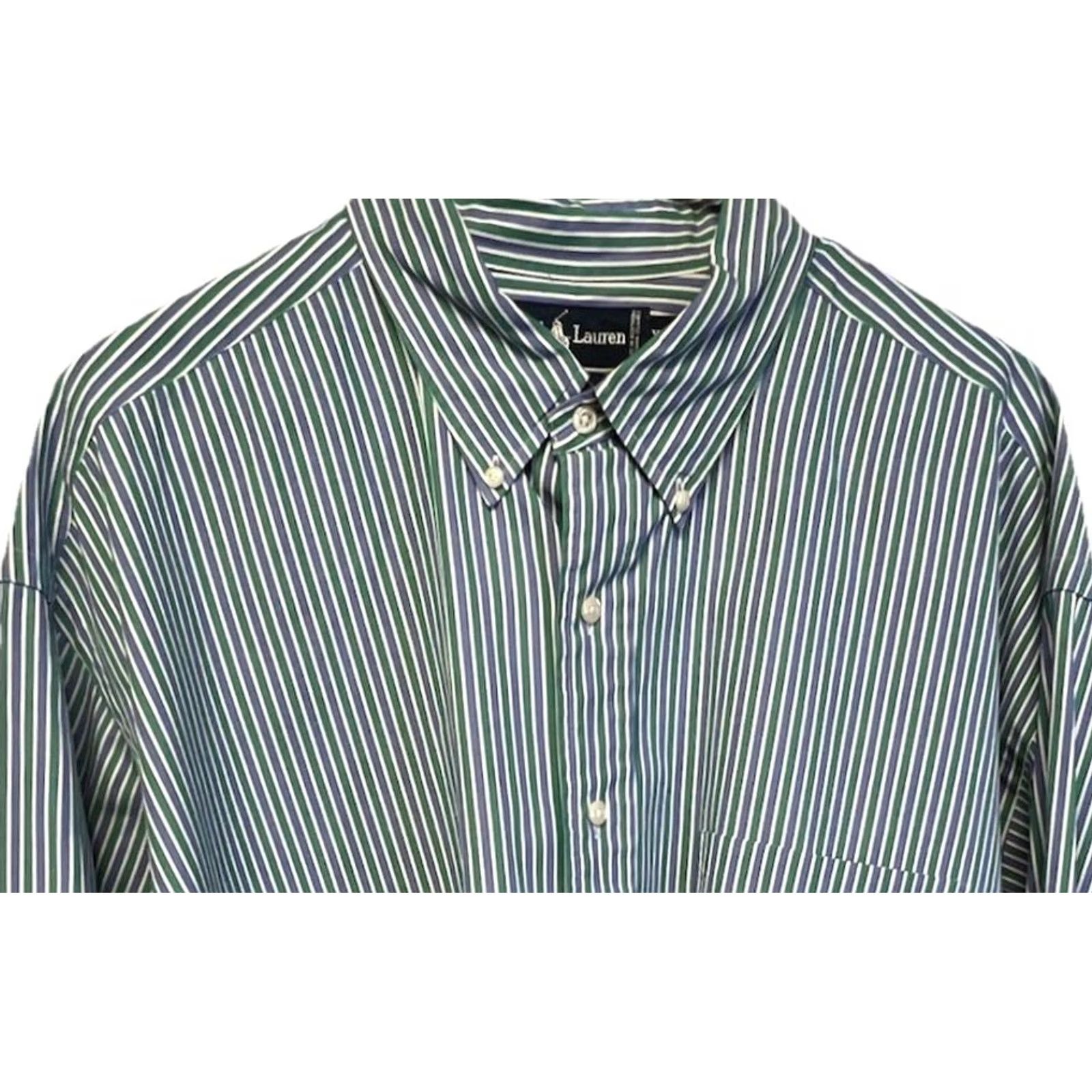 Ralph Lauren Ralph Lauren Blaire Button-Up Shirt Men 2XL Striped 100% Cotton Long Sleeve Green/Blue Classic Fit Bagger? Size US XXL / EU 58 / 5 - 3 Thumbnail