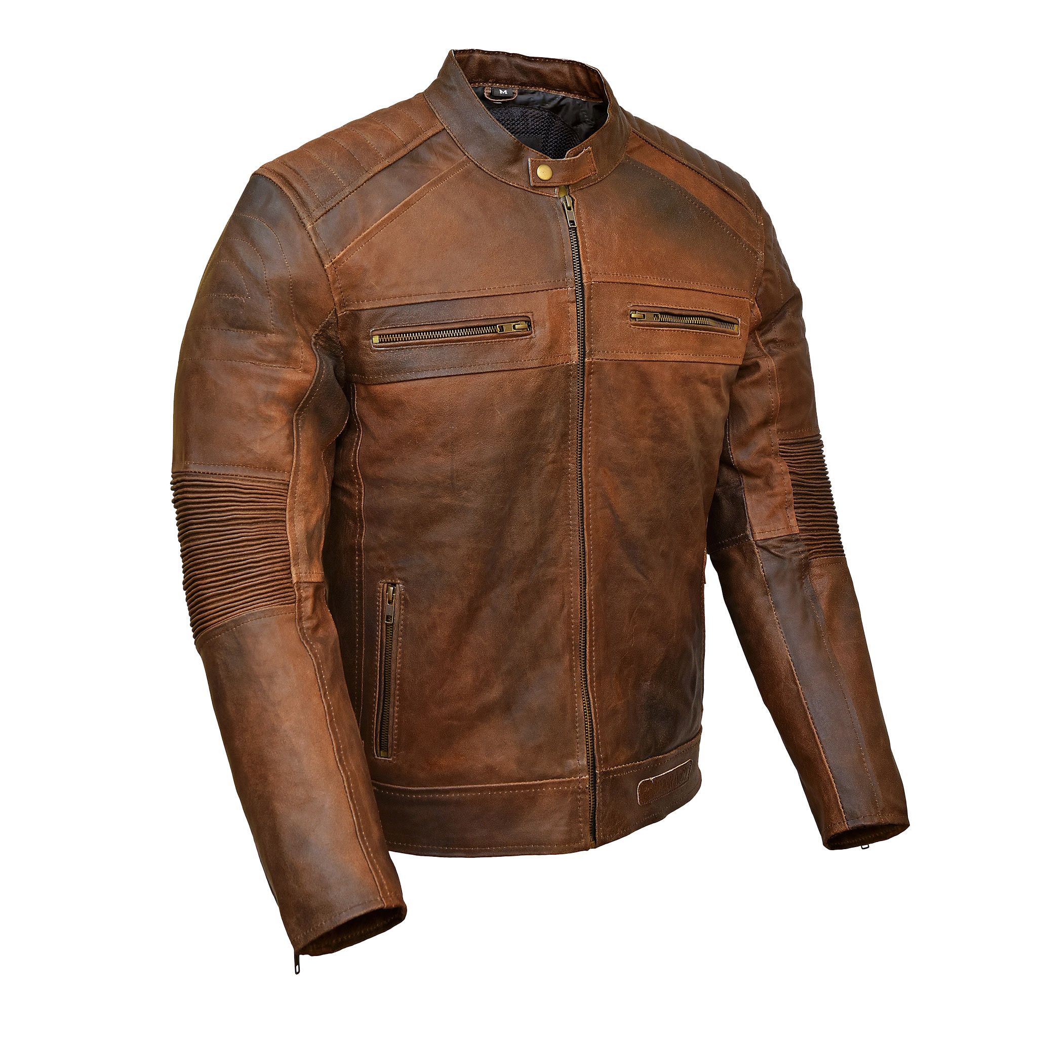 Other RIDERACT® Men's Leather Motorcycle Jacket Cafe Racer KRATOS Size US XS / EU 42 / 0 - 2 Thumbnail