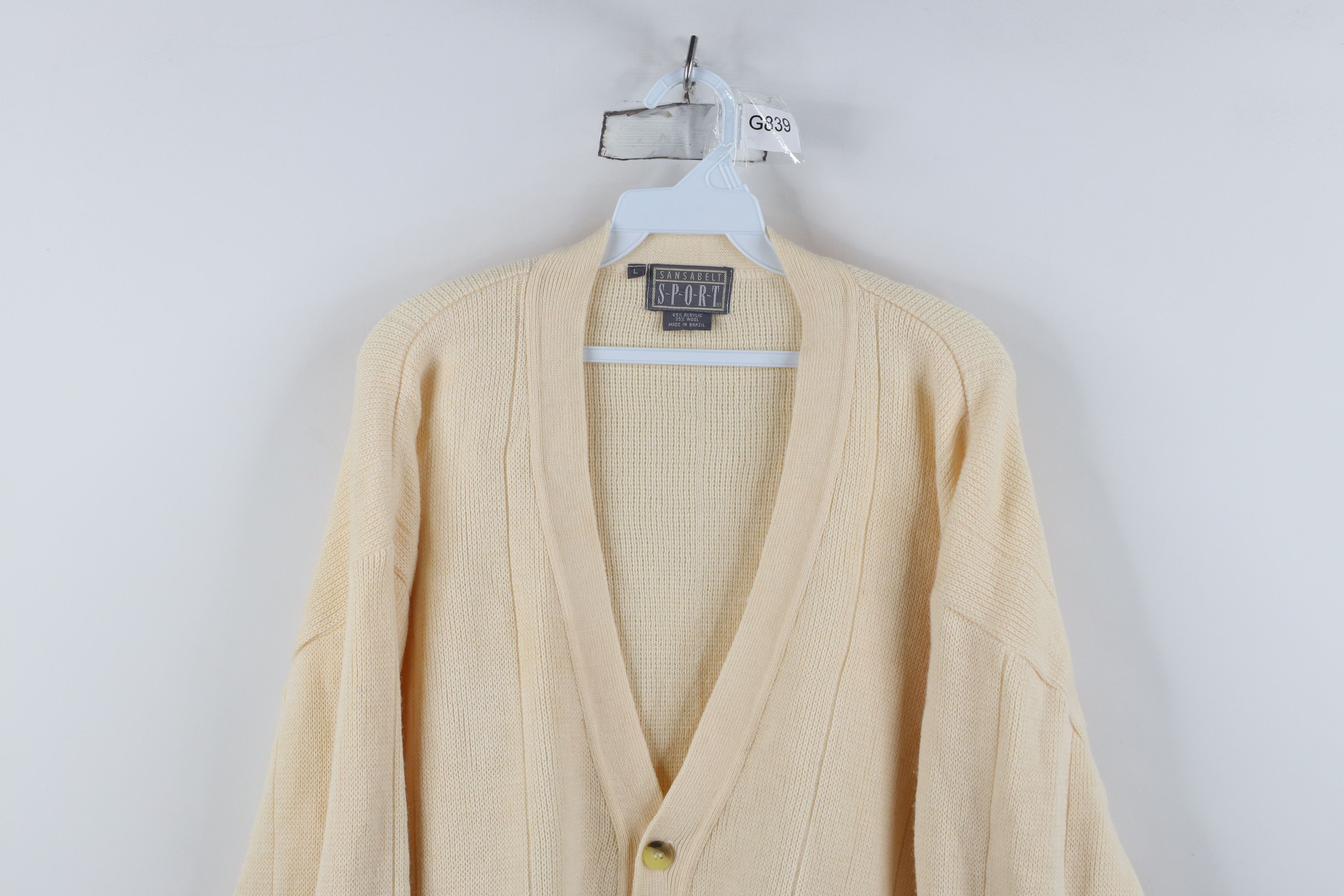 Vintage Vintage 90s Streetwear Blend Ribbed Knit Cardigan Sweater Size US L / EU 52-54 / 3 - 2 Thumbnail
