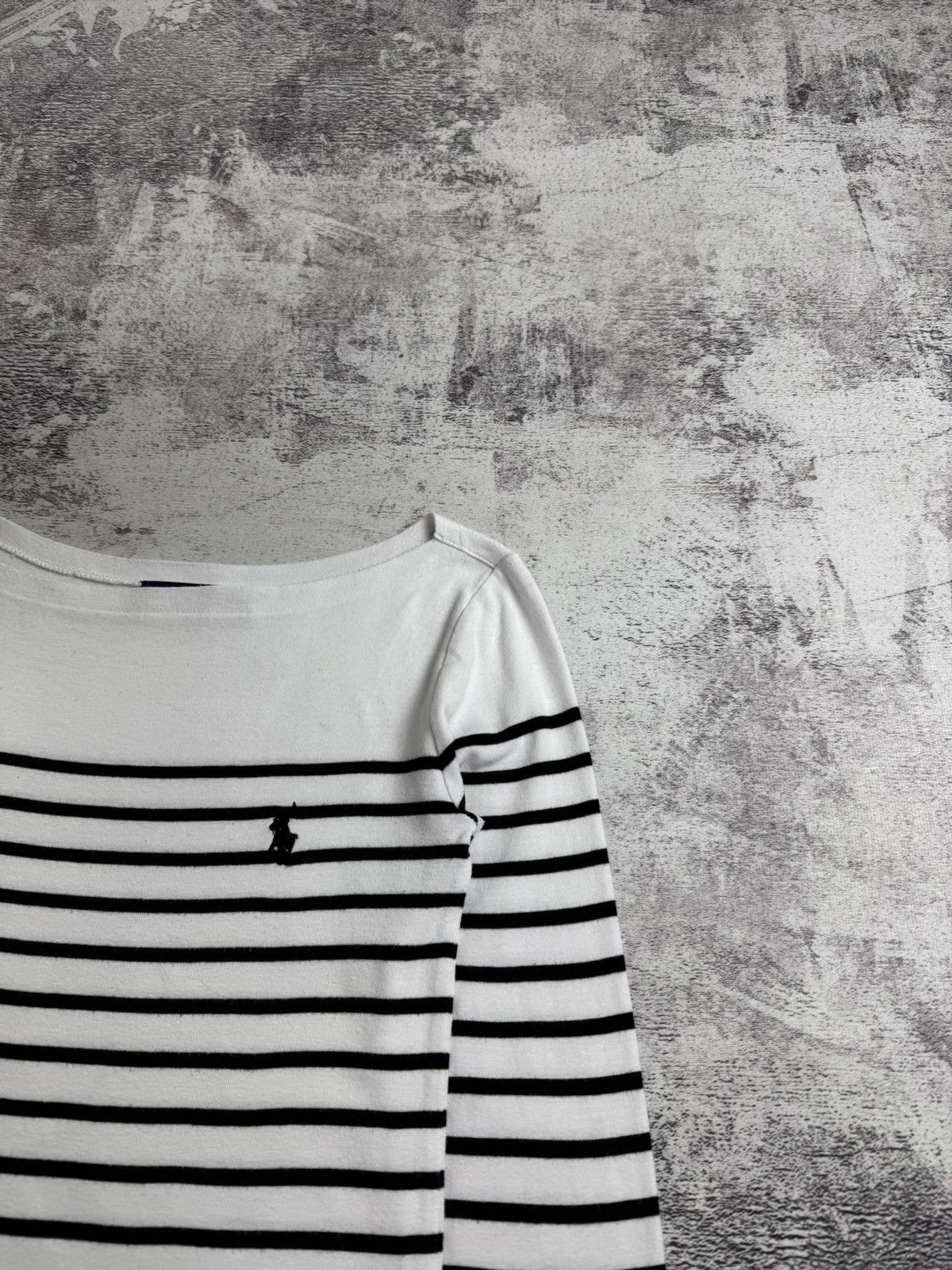 Polo Ralph Lauren × Vintage Polo Ralph Lauren Striped Boat Neck Longsleeve Sweatshirt Size XS / US 0-2 / IT 36-38 - 7 Thumbnail