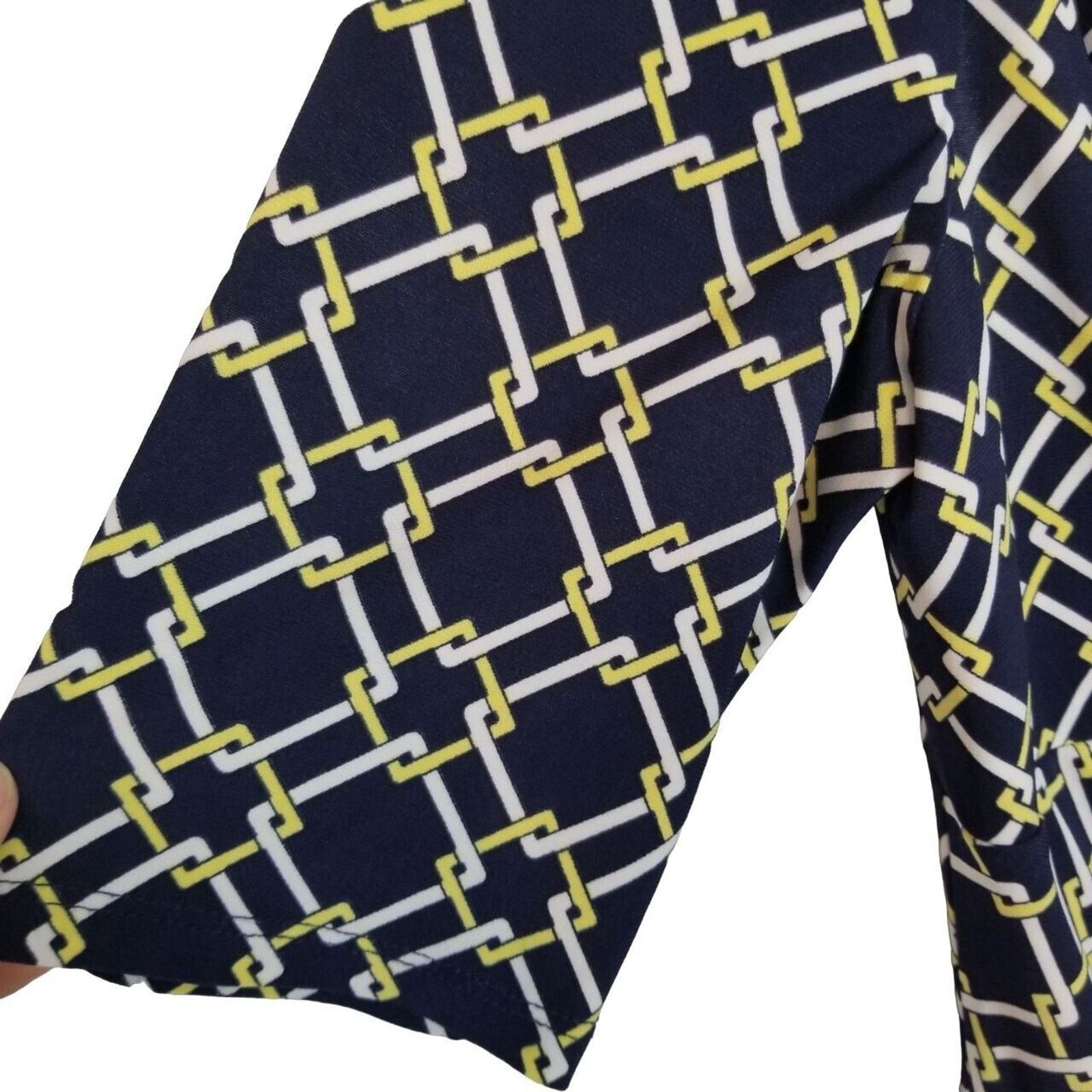 Lauren Ralph Lauren Lauren Ralph Lauren Womens Geometric Ruched Sheath Dress 10 Size L / US 10 / IT 46 - 4 Thumbnail