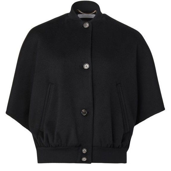 Max Mara MAX MARA Leticia Black Cashmere Cape Jacket New & Authentic Size ONE SIZE - 1 Thumbnail