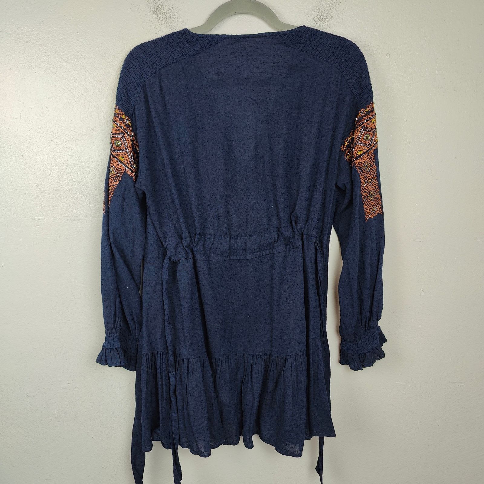 Free People Free People Moonshiner Dress Womens XS Navy Blue Beaded Size XS / US 0-2 / IT 36-38 - 4 Thumbnail