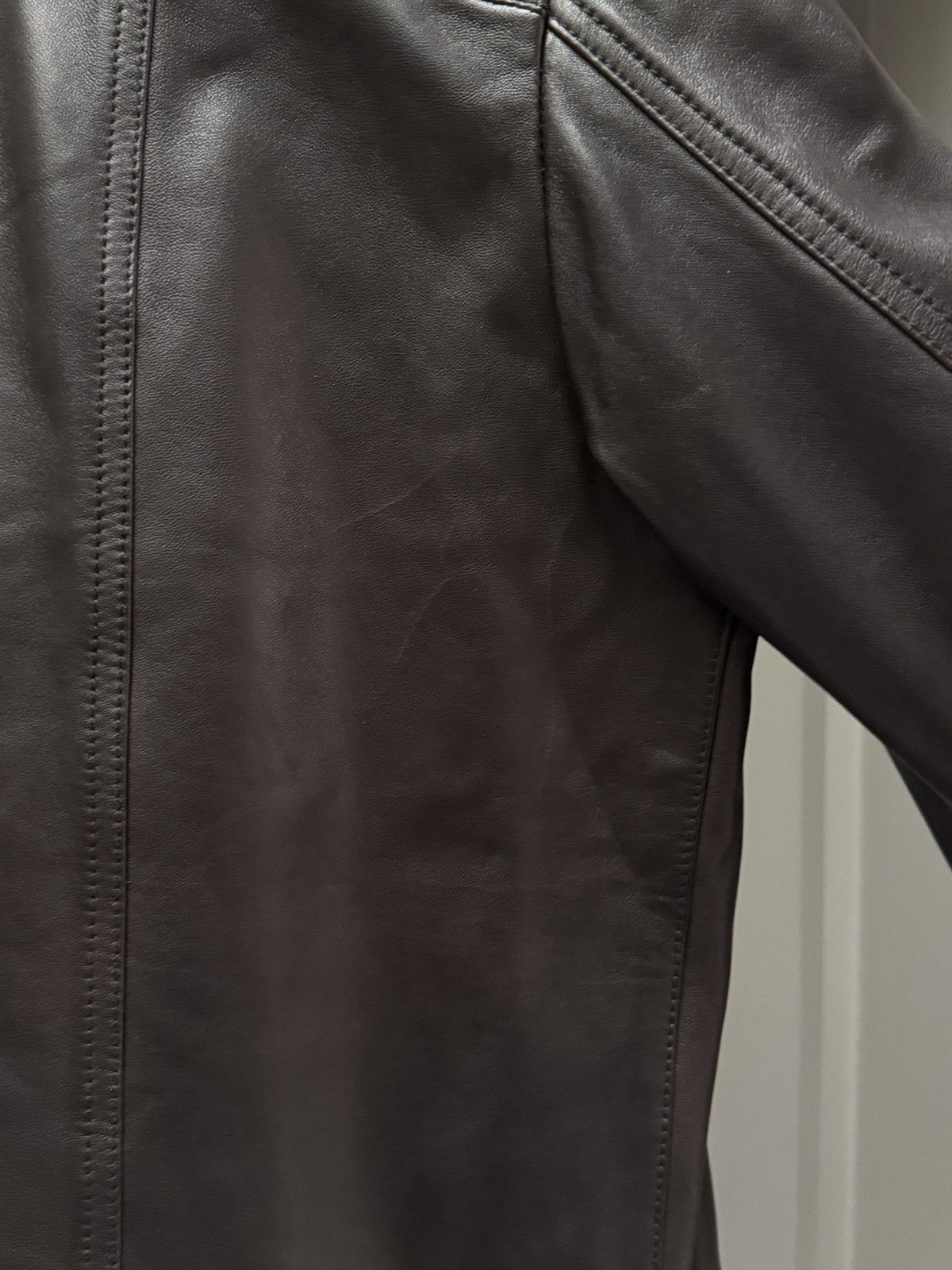 Armani Collezioni Armani Collezioni Men’s Brown Lambskin Leather Jacket IT 52 Size US L / EU 52-54 / 3 - 9 Thumbnail