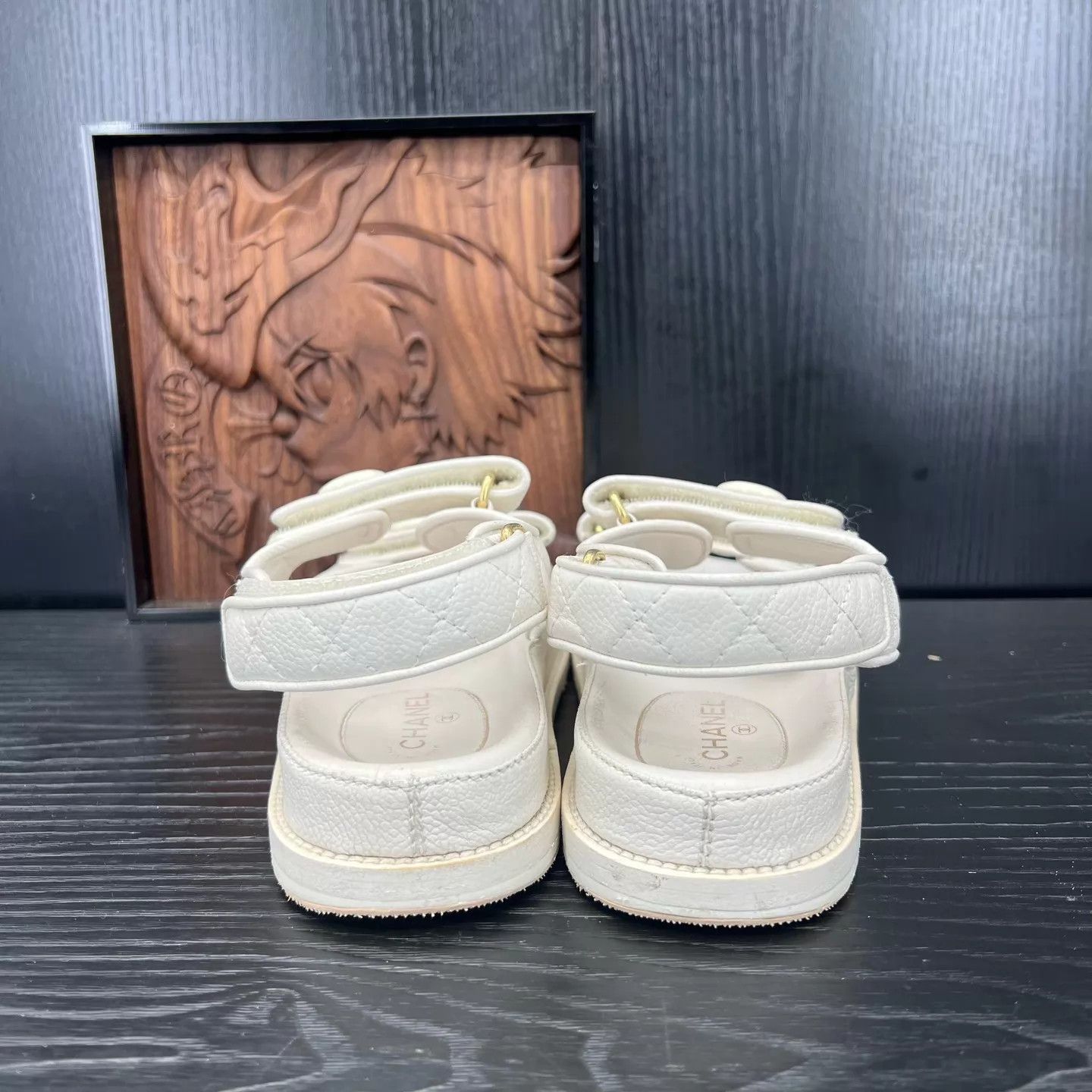 Chanel Chanel Cream Velcro Sandals 37 Size US 6.5 / IT 36.5 - 4 Thumbnail