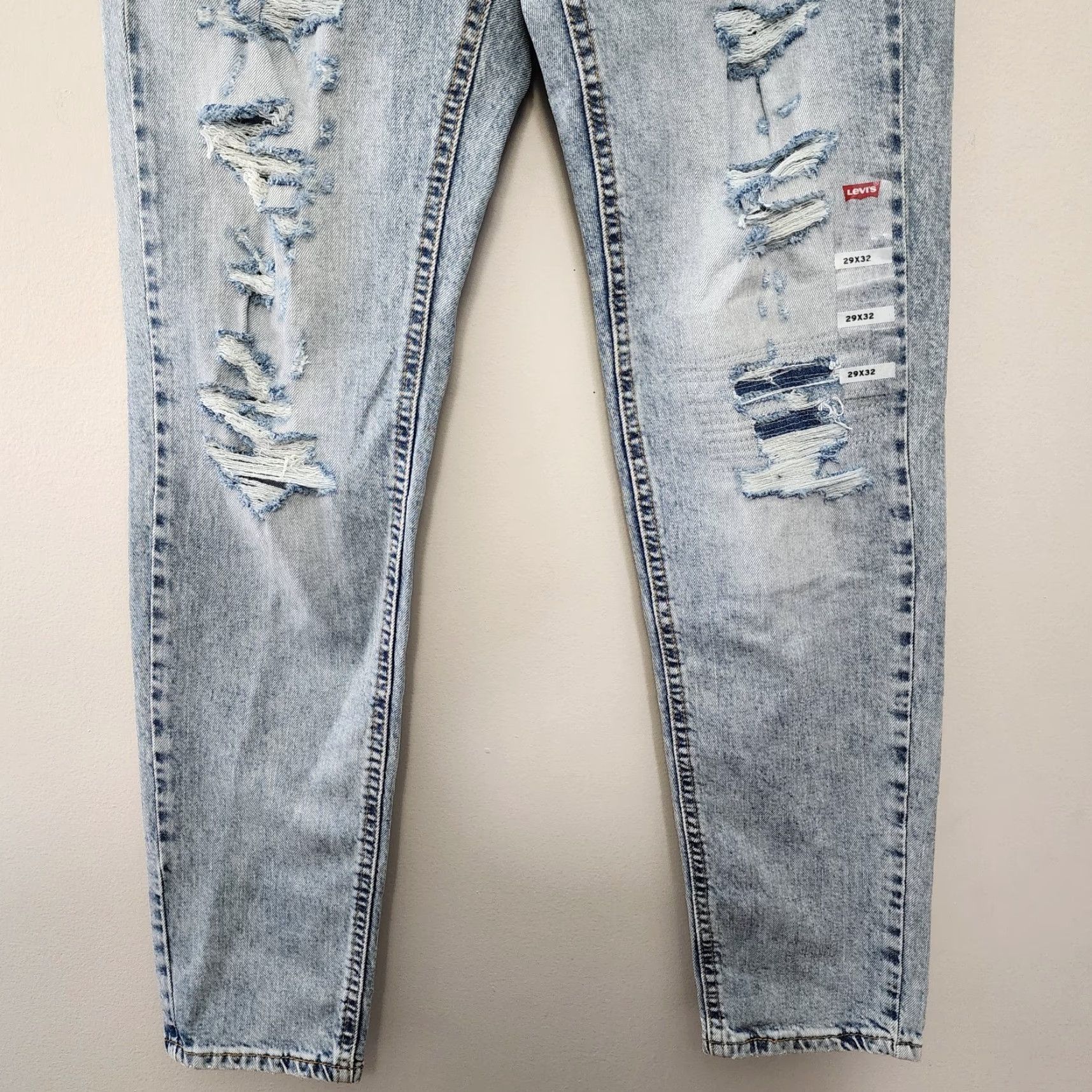 Levi's Levi's 531 Athletic Slim Fit Stretch Jeans 29x32 Blue Light Wash Distressed Denim Mens Jeans Slim Straight 5-Pocket Logo USA Size US 29 - 4 Thumbnail